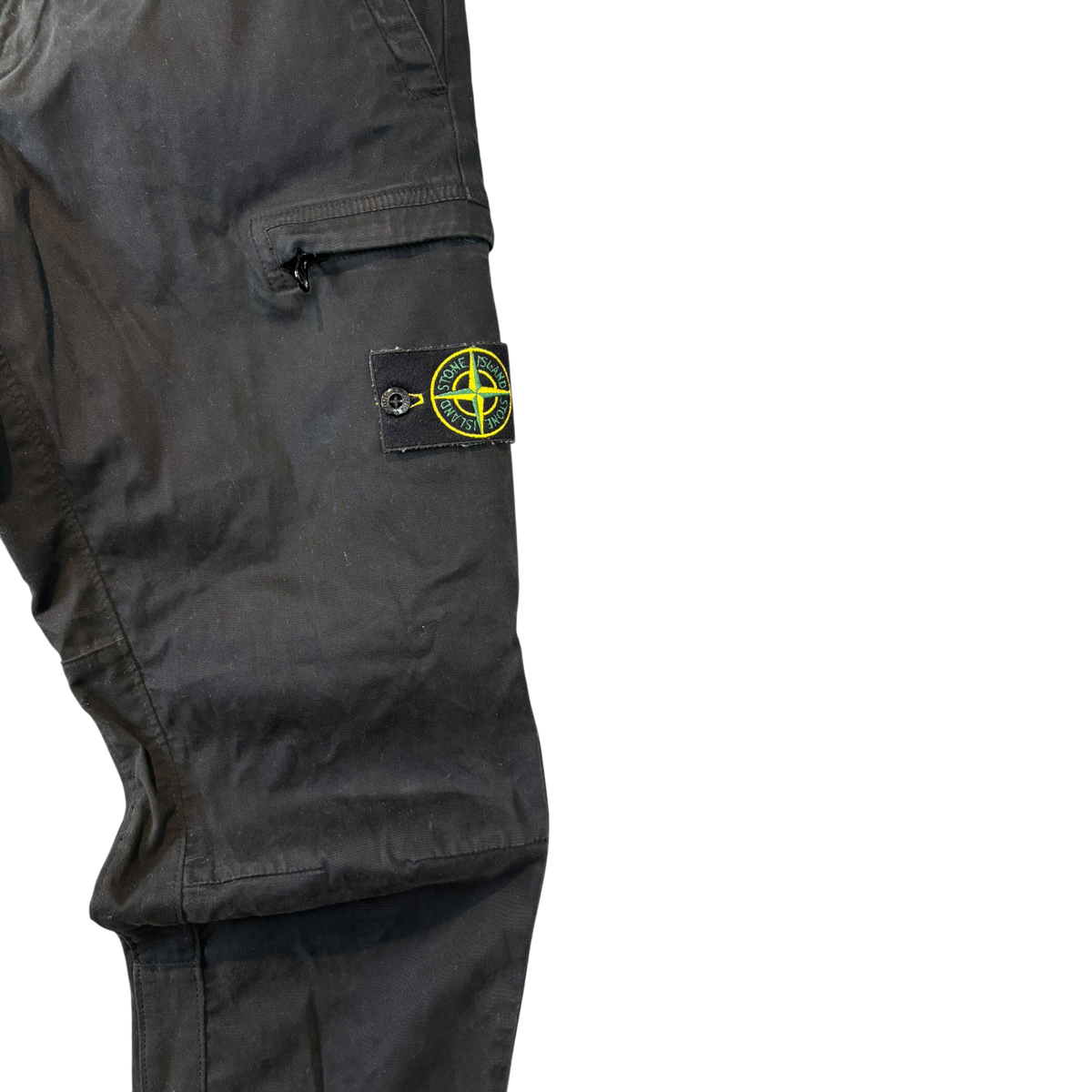 Stone Island Brushed Cotton Canvas Cargo Pants Black