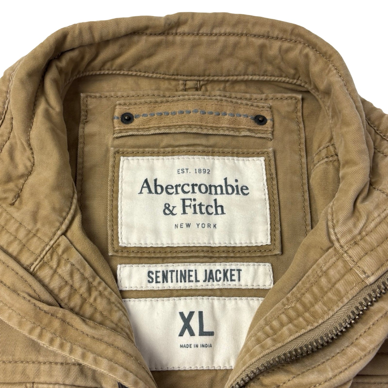 Vintage Y2K Abercrombie & Fitch Sentinel Military Jacket Beige