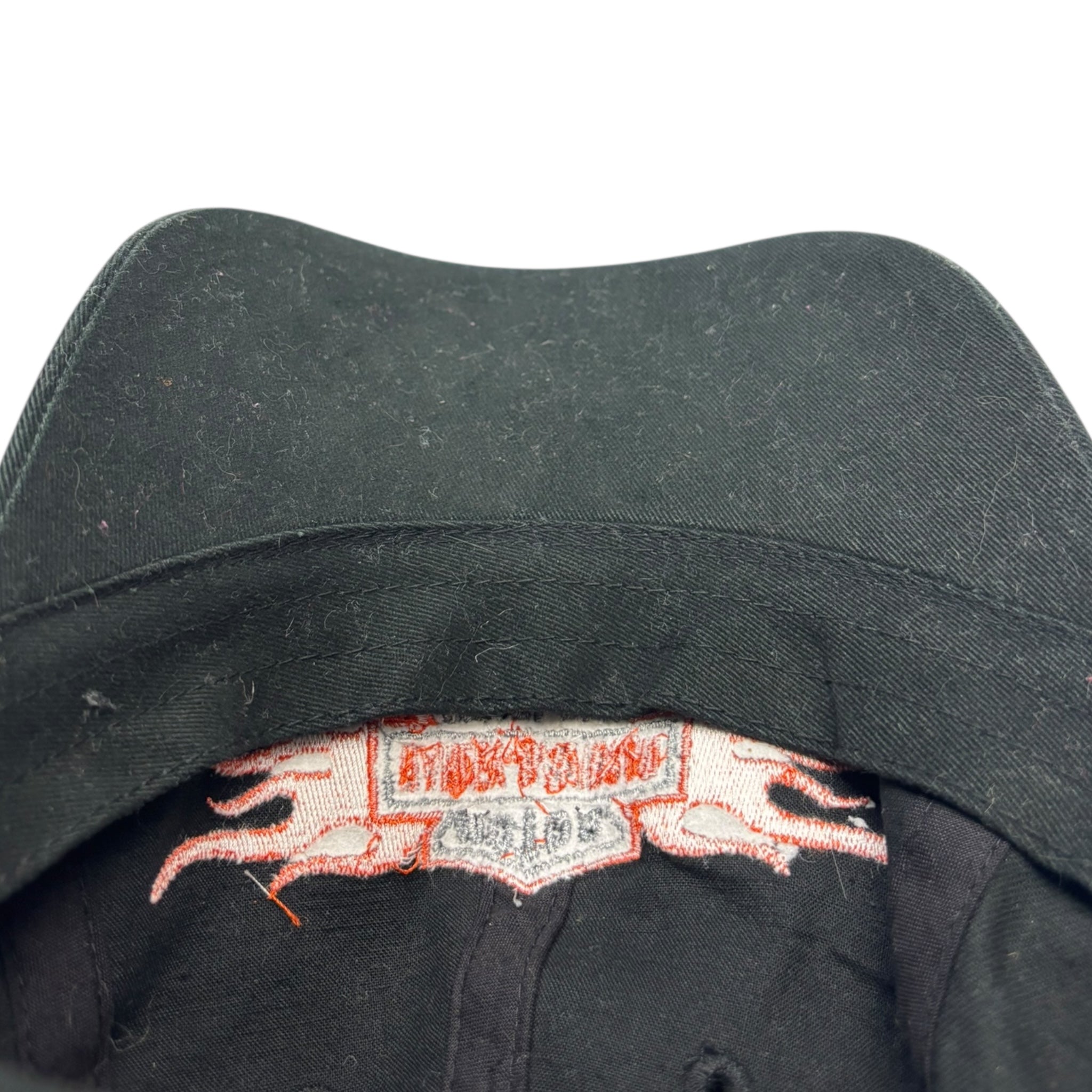 Vintage Y2K Harley Davidson Flames Brim Hat