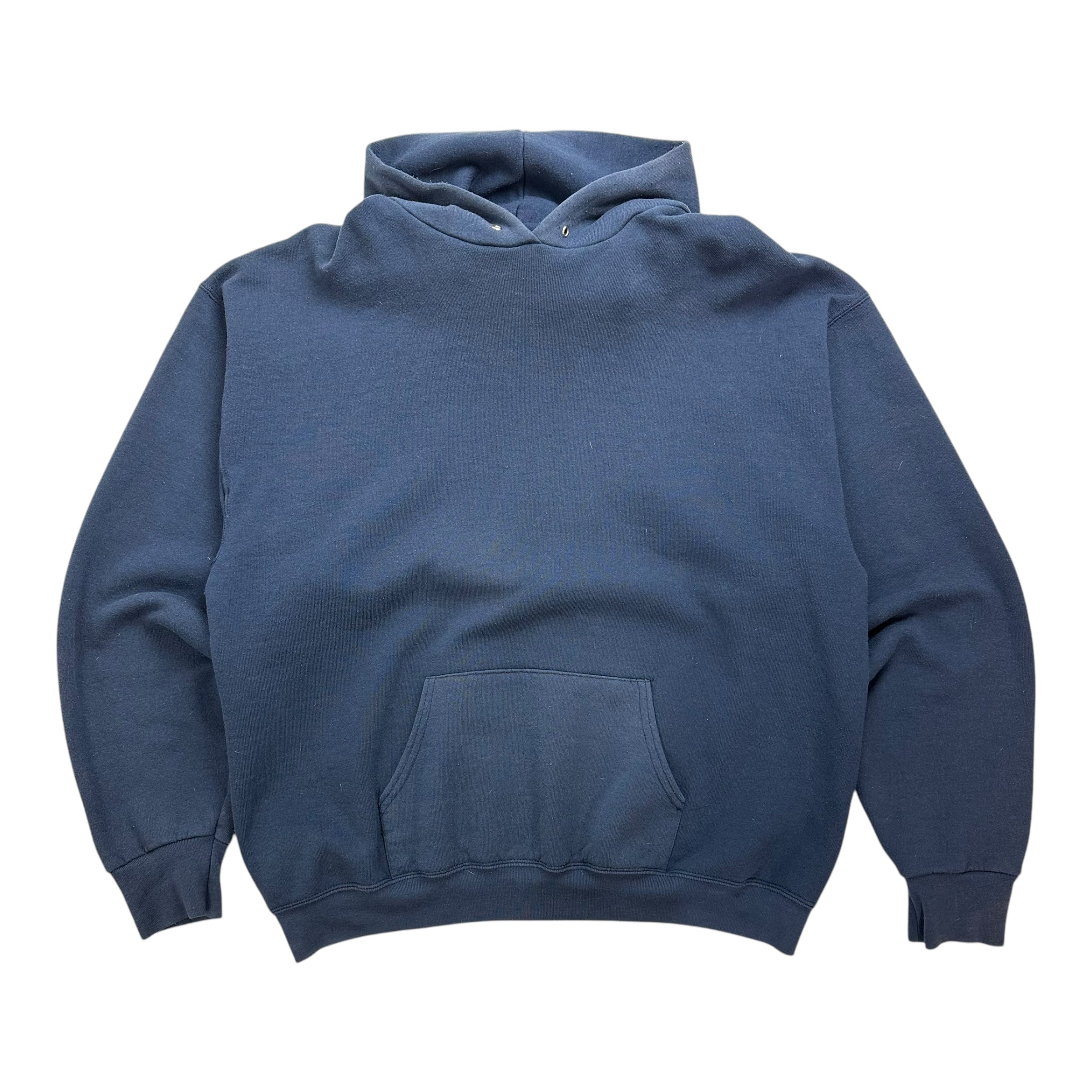 Vintage Fruit Of The Loom Blank Hoodie Navy Blue