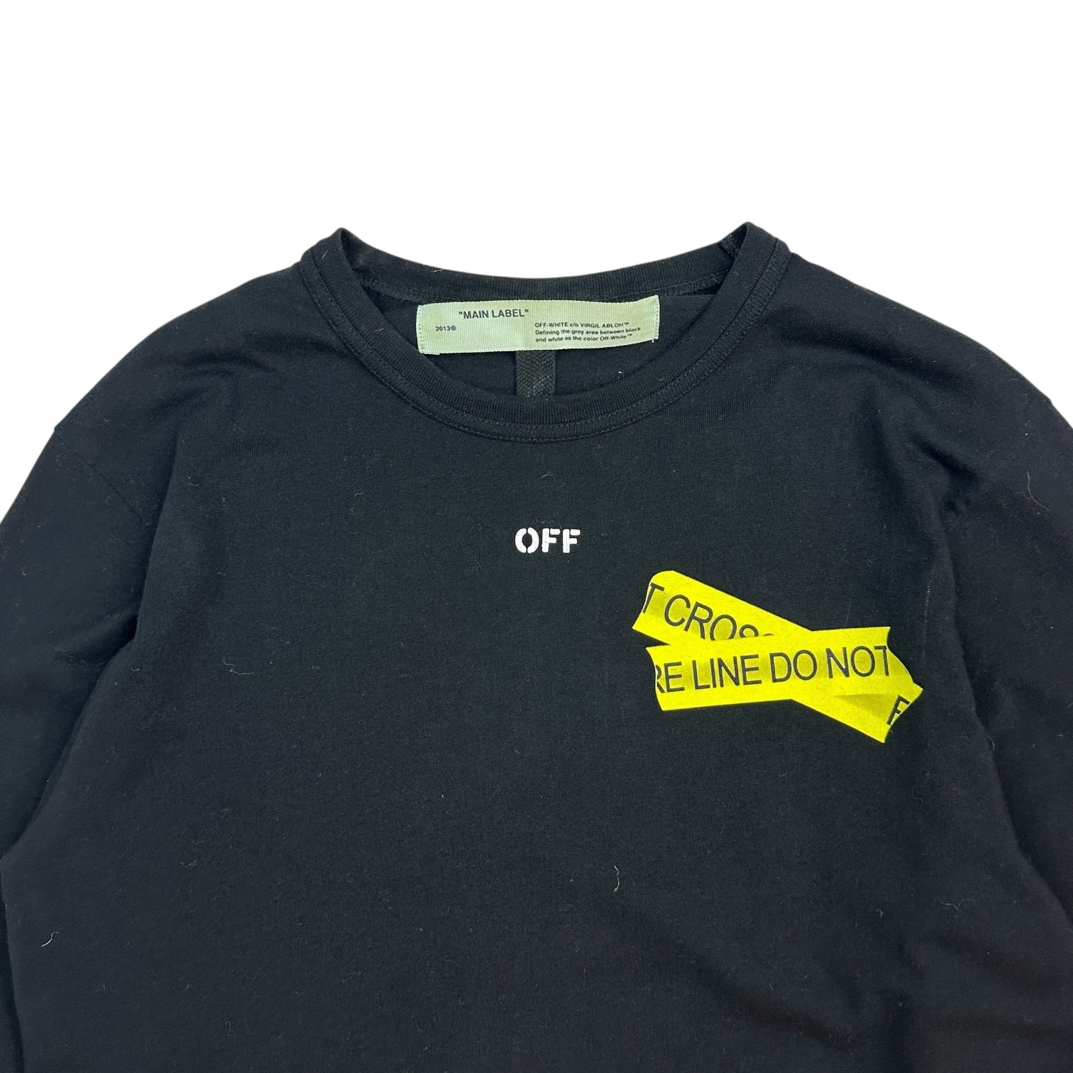 Off White Hazard Logo Long Sleeve Tee Black