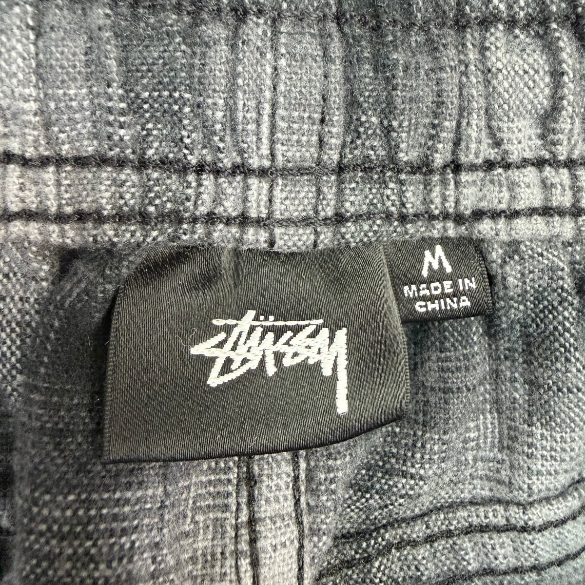 Stussy Baggy Beach Shorts Plaid Black