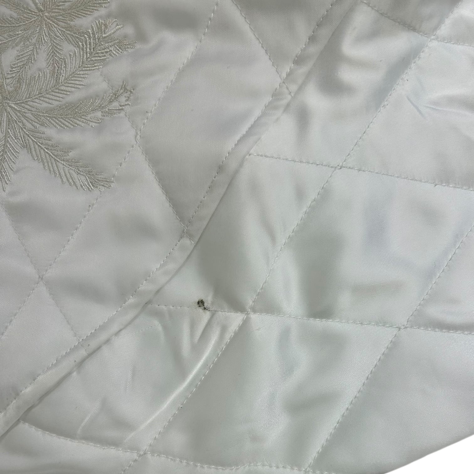 Stussy Quilted Palm Tree Bomber Jacket White