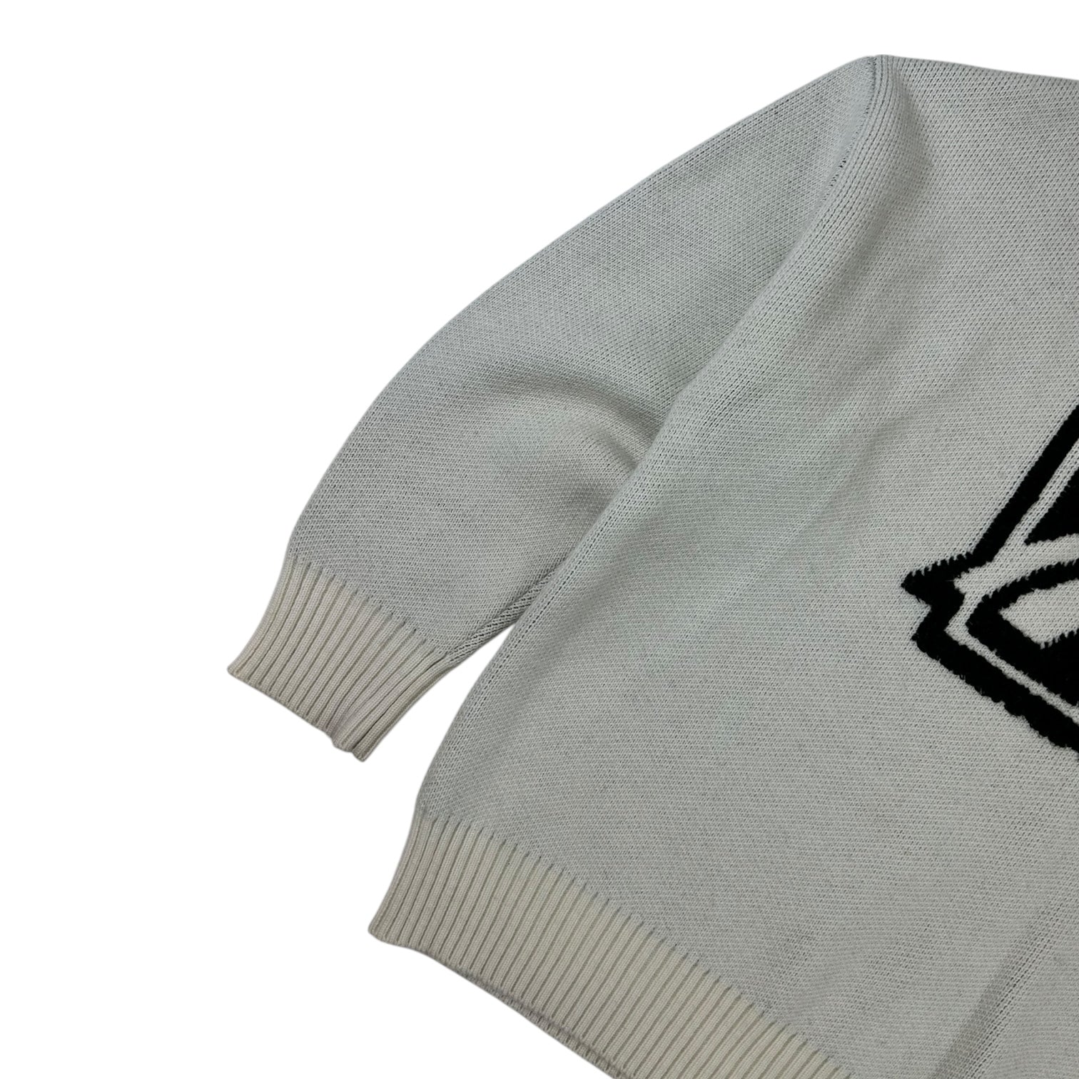 We11done Square Logo Pile Knit Jumper White