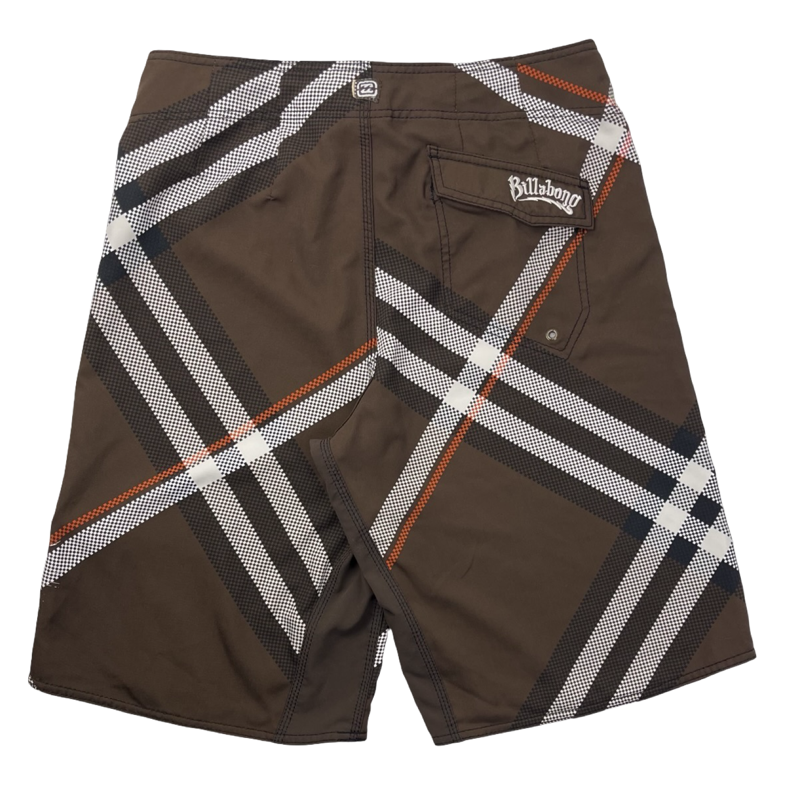 Vintage Y2K Billabong Plaid Board Shorts Brown