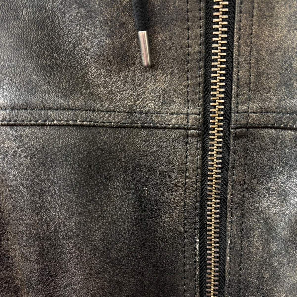 Stussy Leather Work Jacket Stonewash Brown