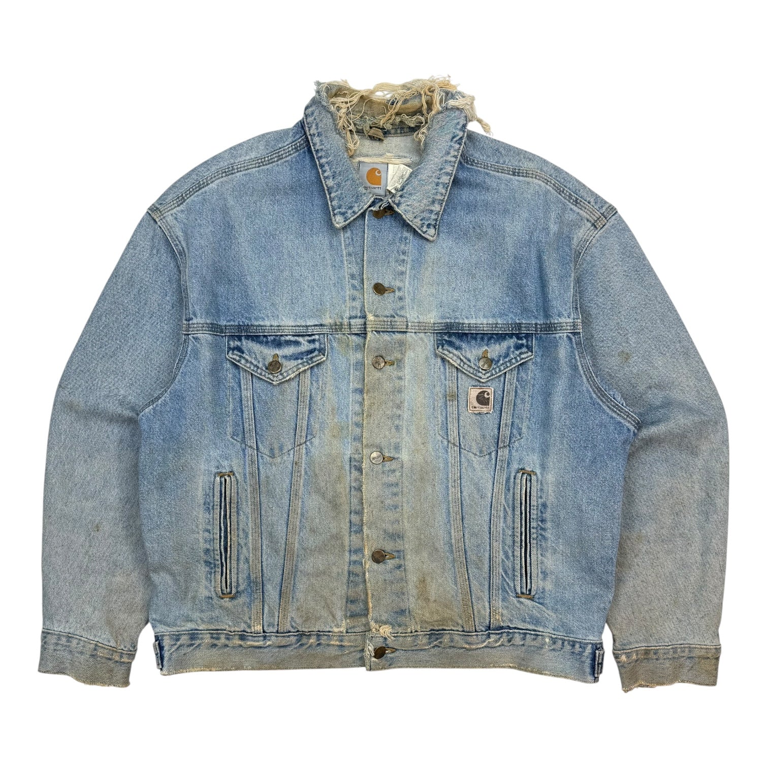 Vintage Carhartt Denim Button Up Jacket Light Wash