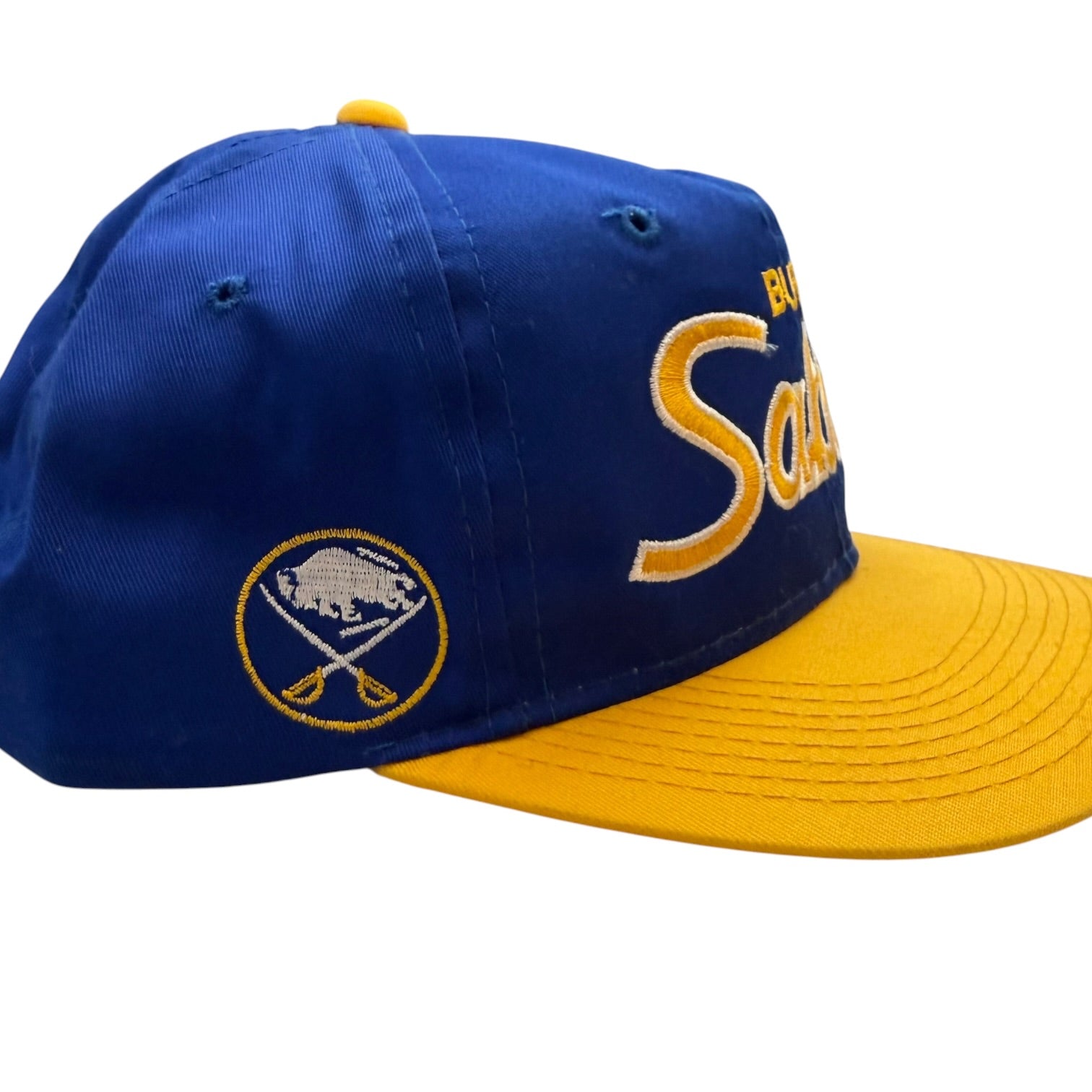 Vintage Buffalo Sabres Script Hat Blue/Yellow