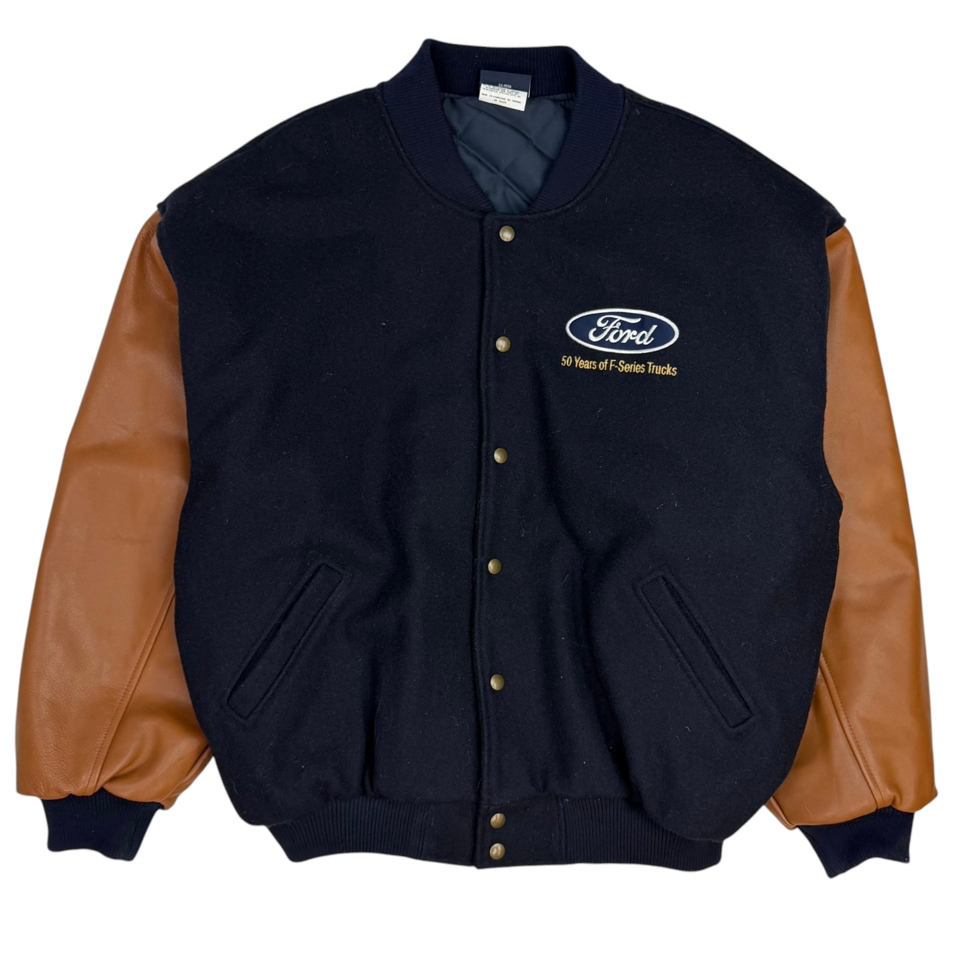 Vintage Ford “50 Years Of F-Series Trucks” Varsity Jacket Black
