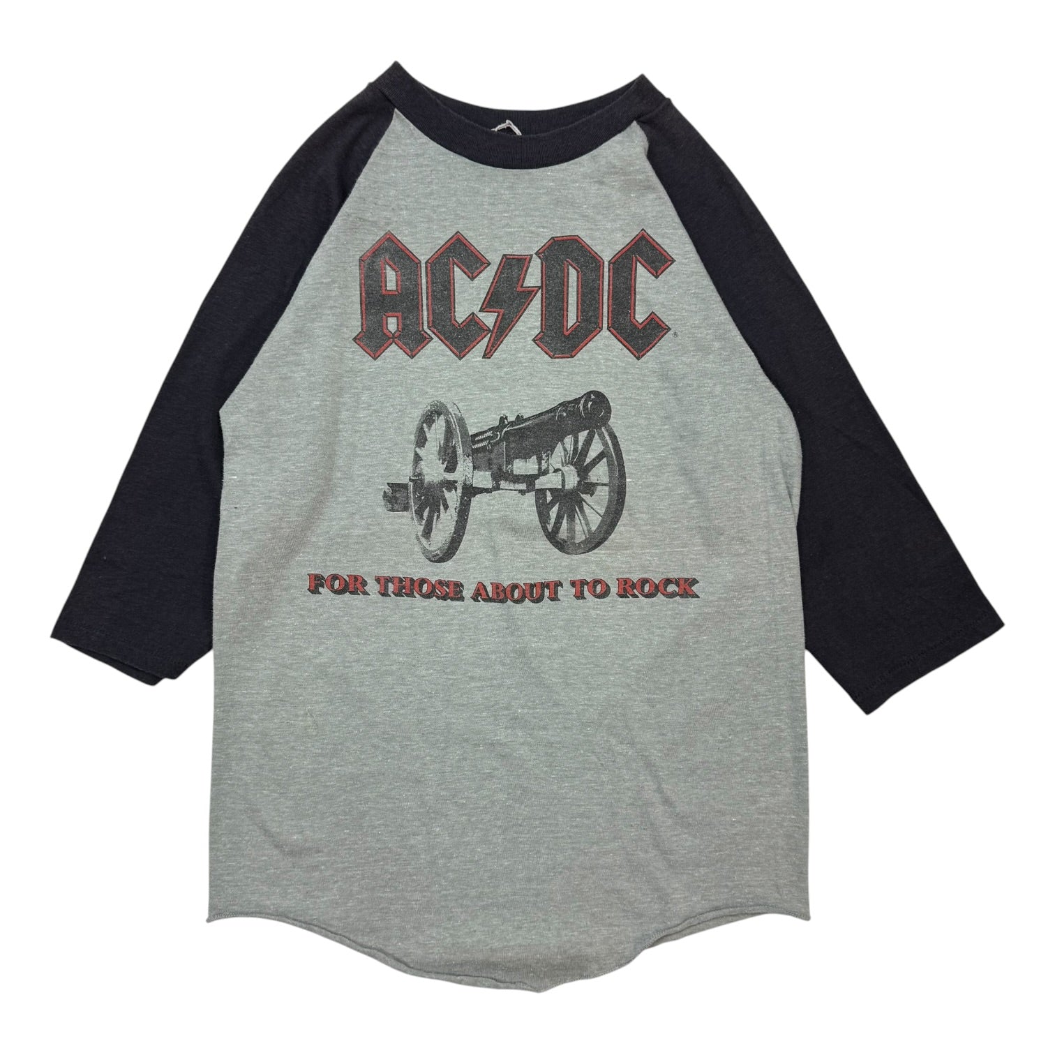 1982 AC/DC ‘For Those About To Rock’ North American Tour Raglan Tee Grey
