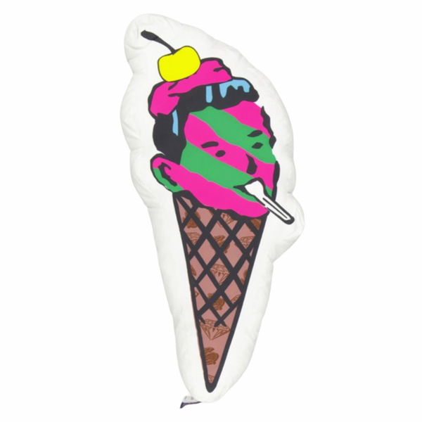 Ice Cream Cone Man Throw Pillow White