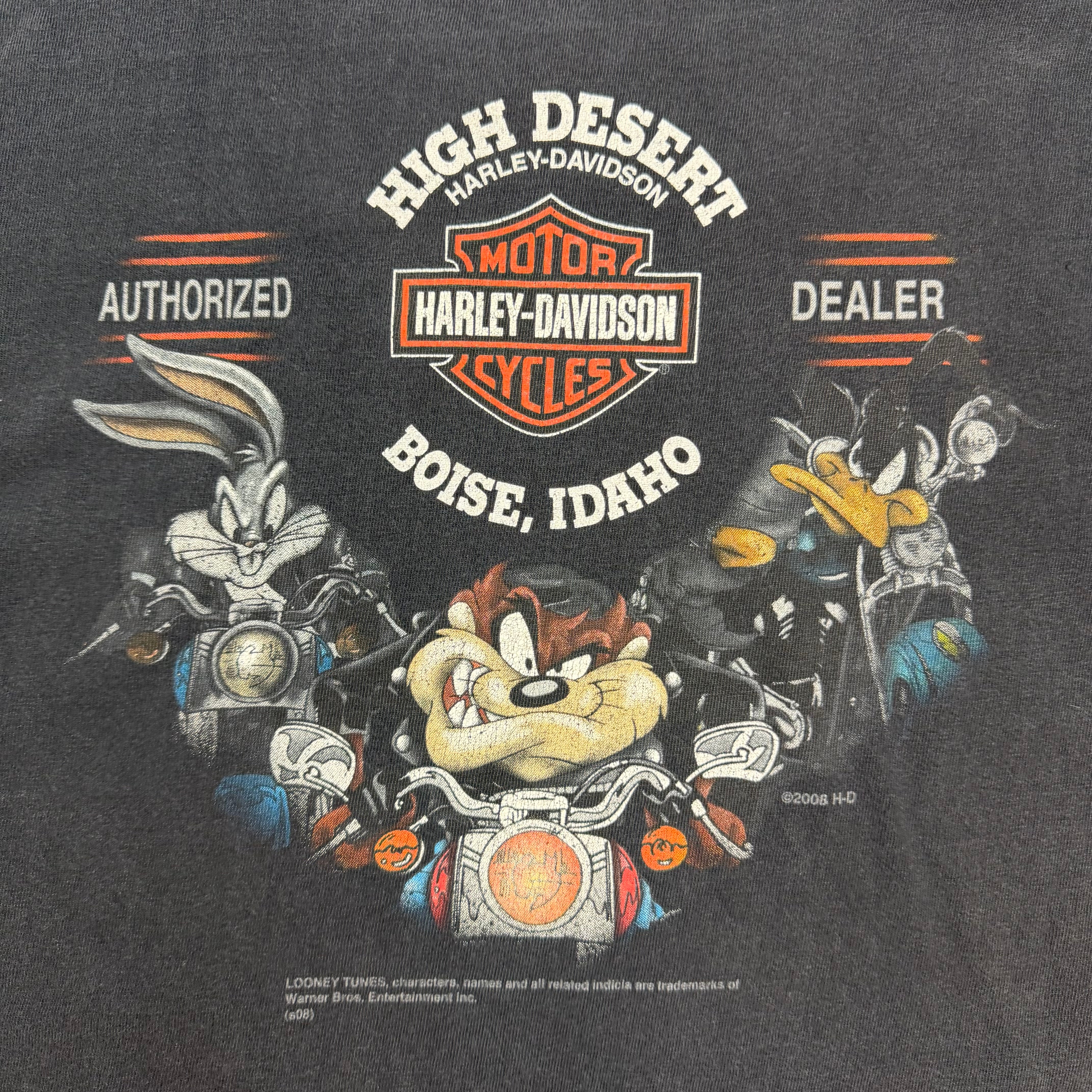 Vintage Harley Davidson Looney Tunes Tee Black