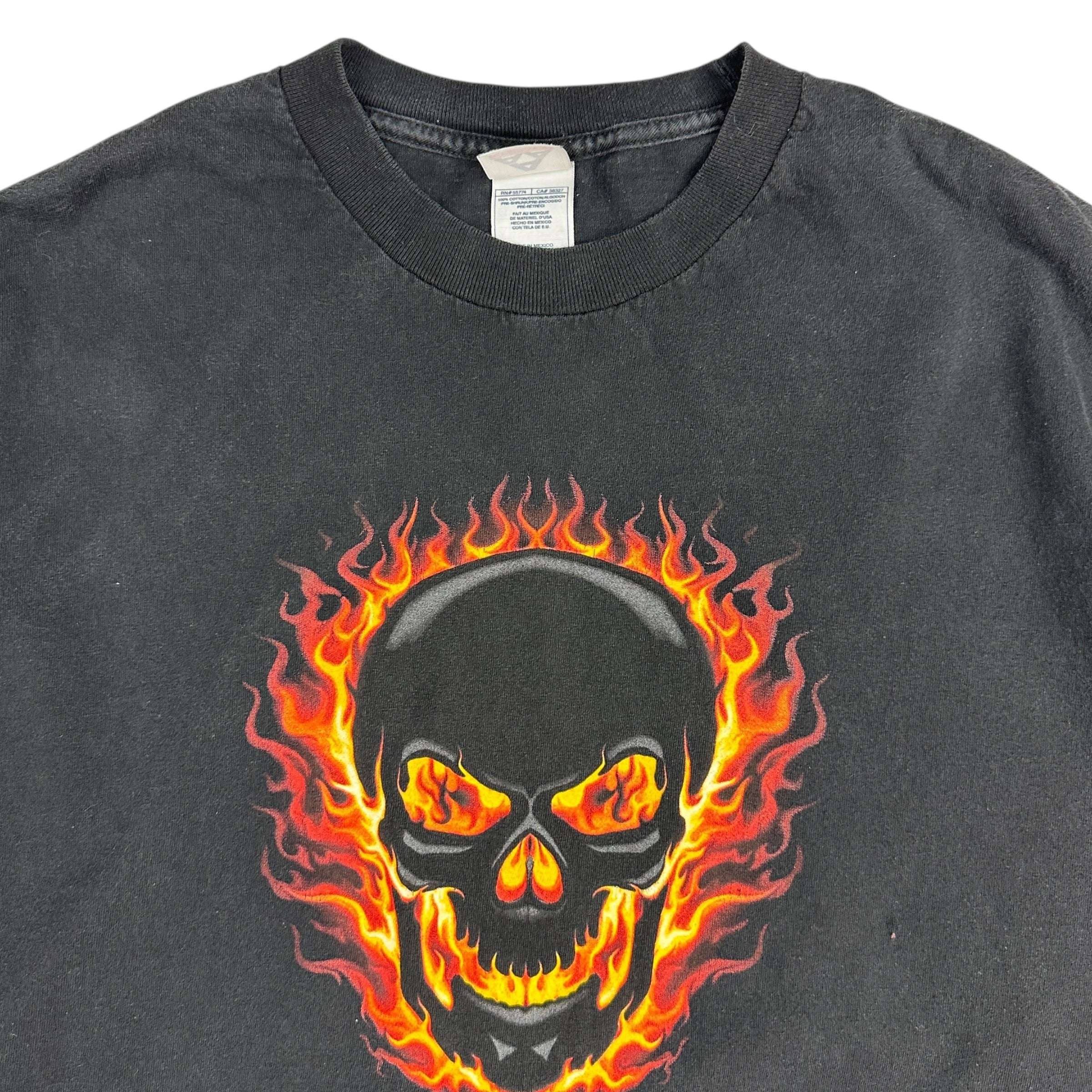2006 Skull Flames Tee Black