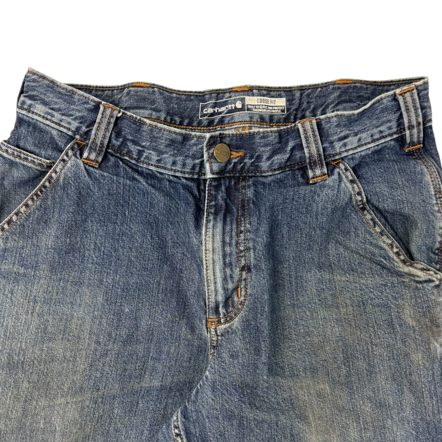 Carhartt Carpenter Denim Pants Worn Indigo