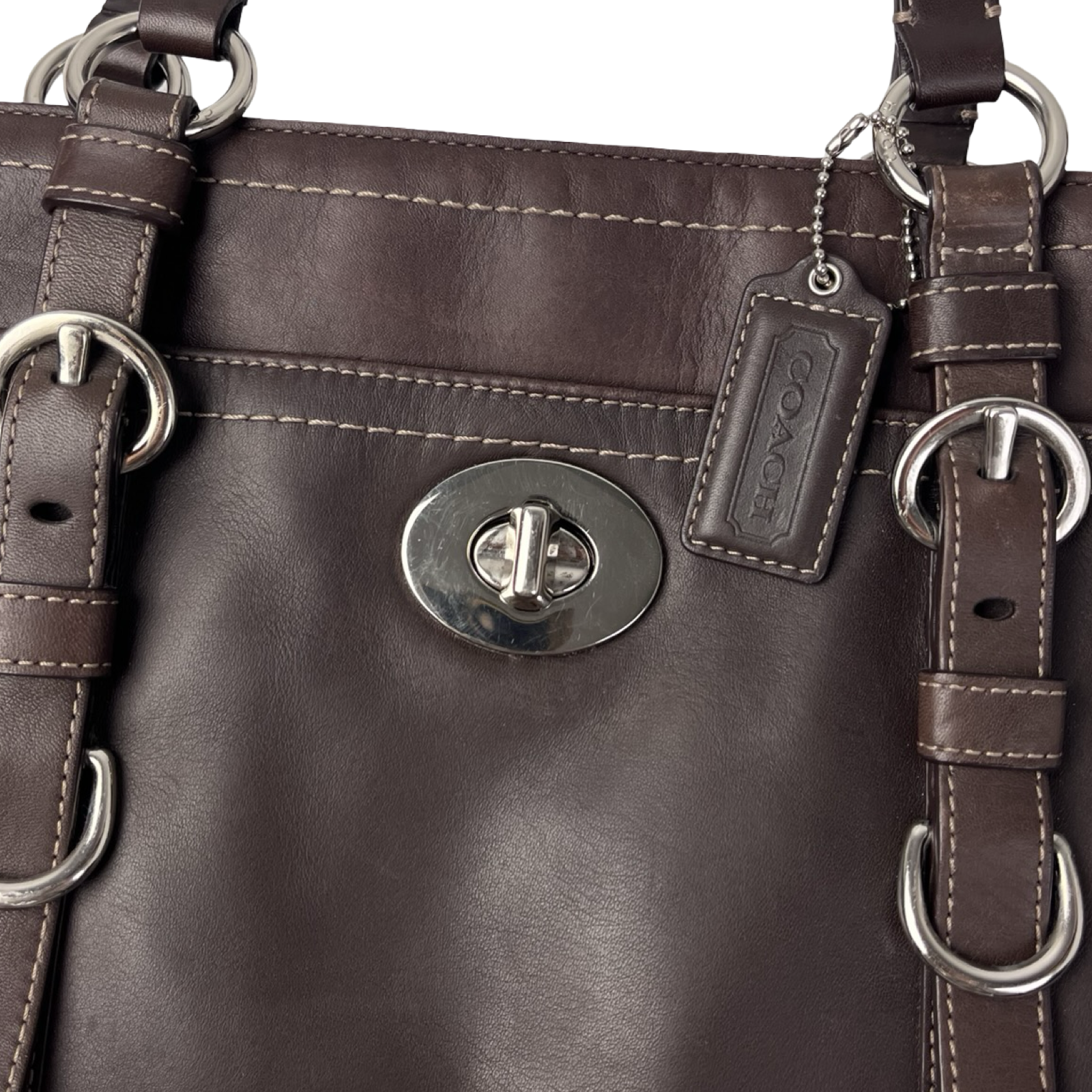 (W) Y2K Coach Chelsea Tote Bag Brown