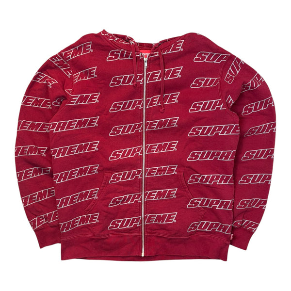 Supreme SS18 Repeat Zip-Up Hoodie Cardinal Red