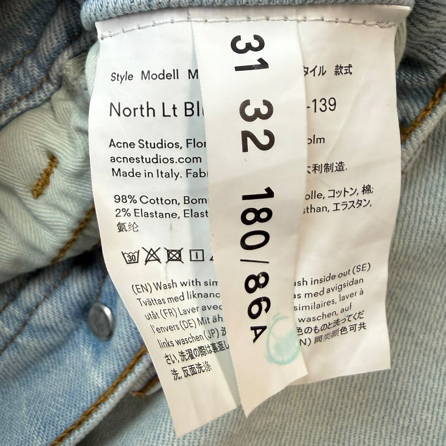 (W) Acne Studios Blå Konst Denim Pants Light Wash