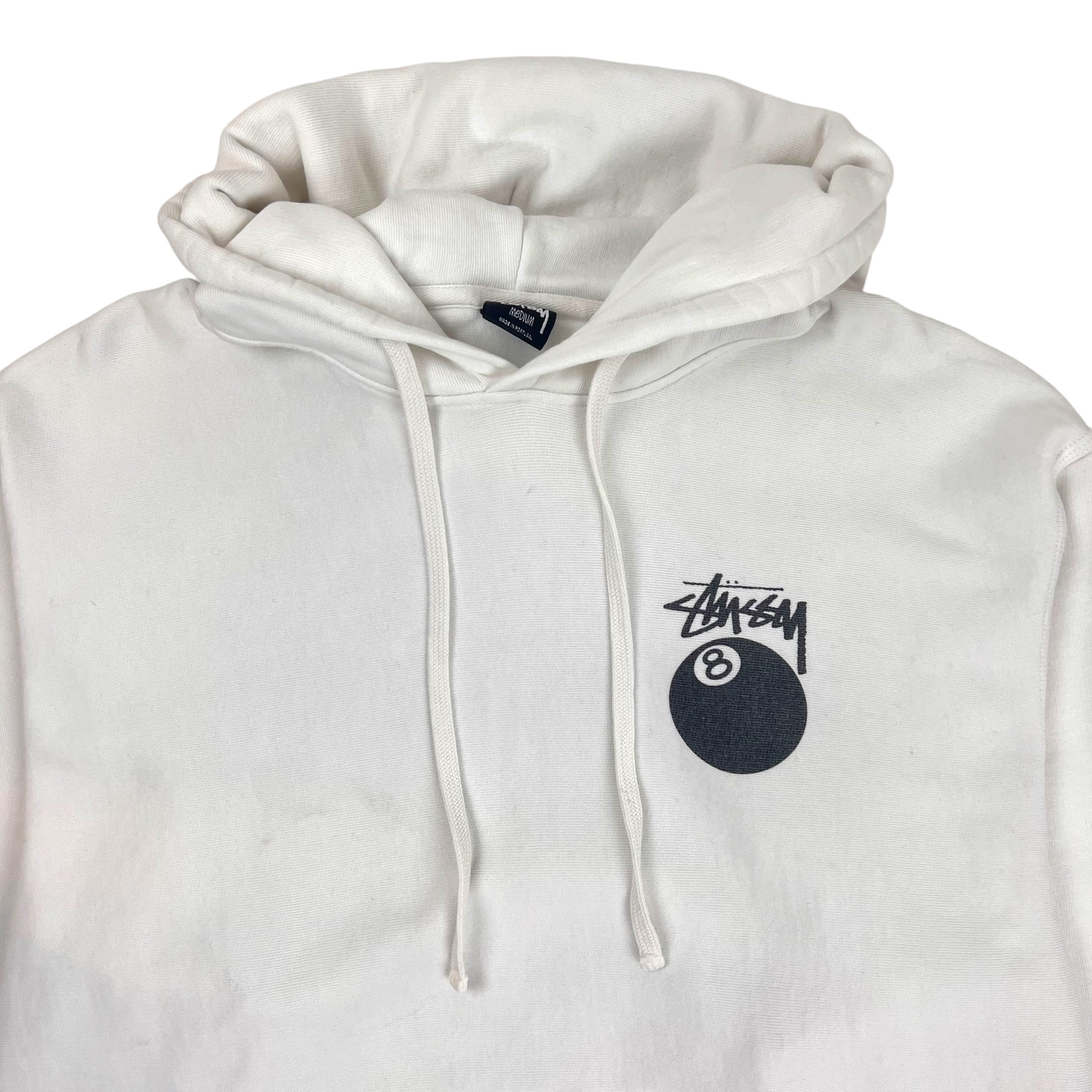 Stussy 8 Ball Hoodie White