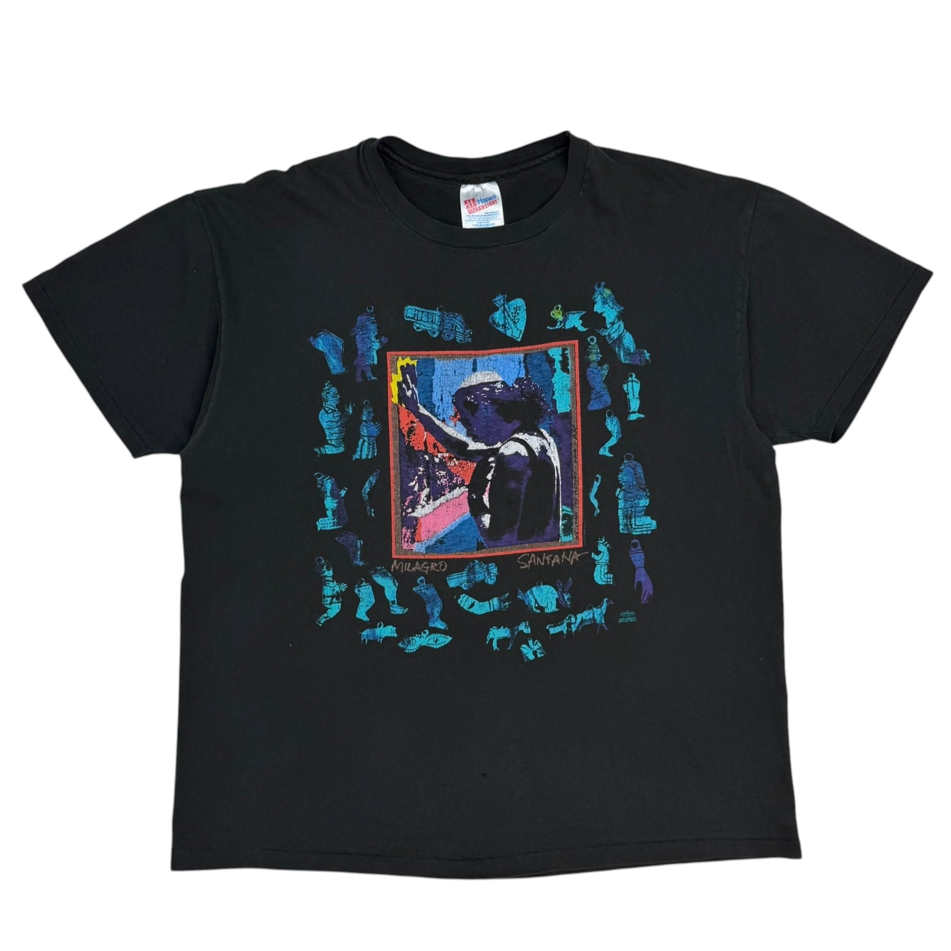 1992 Carlos Santana Milagro Tour Tee Black