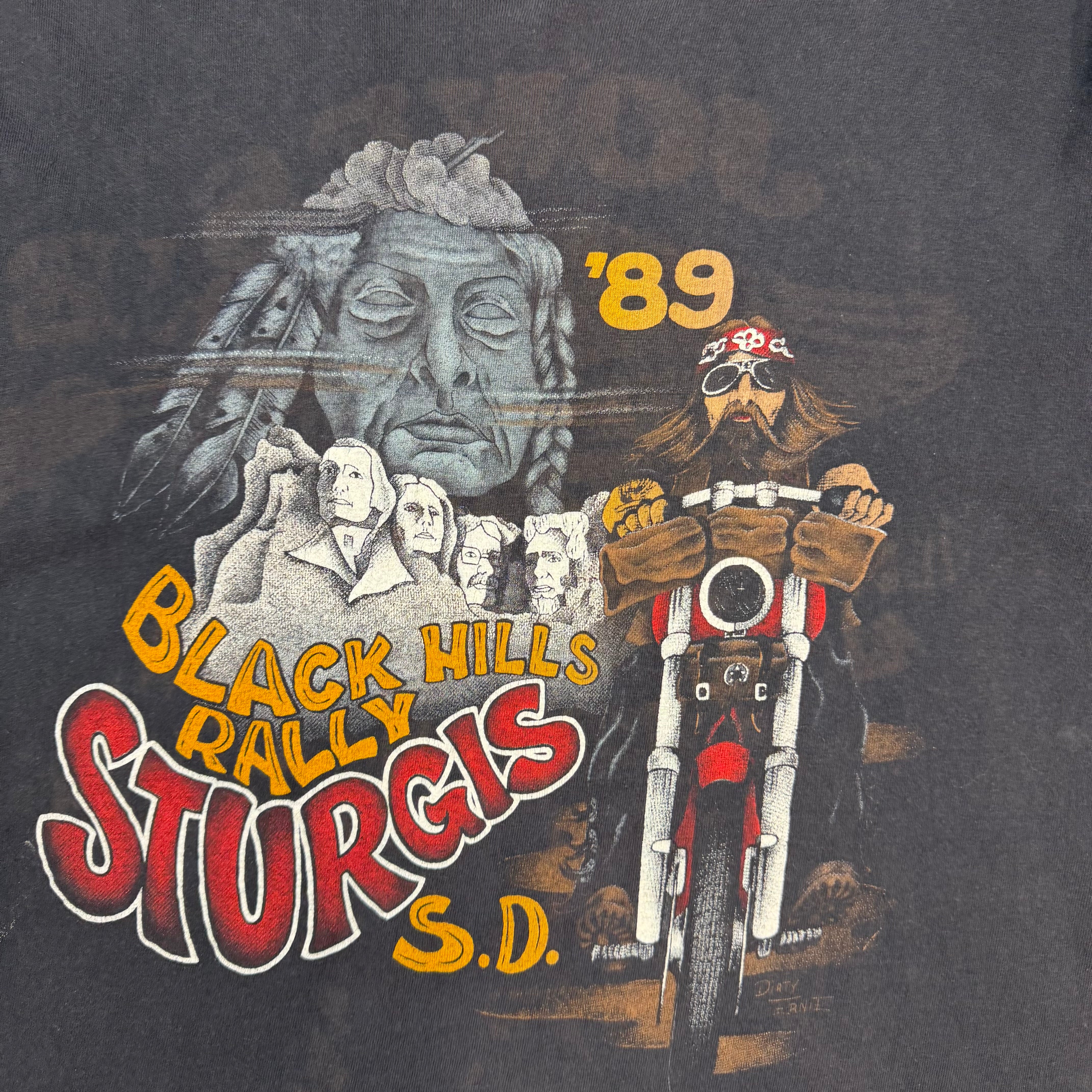 1989 Sturgis Black Hills Rally Tee Black