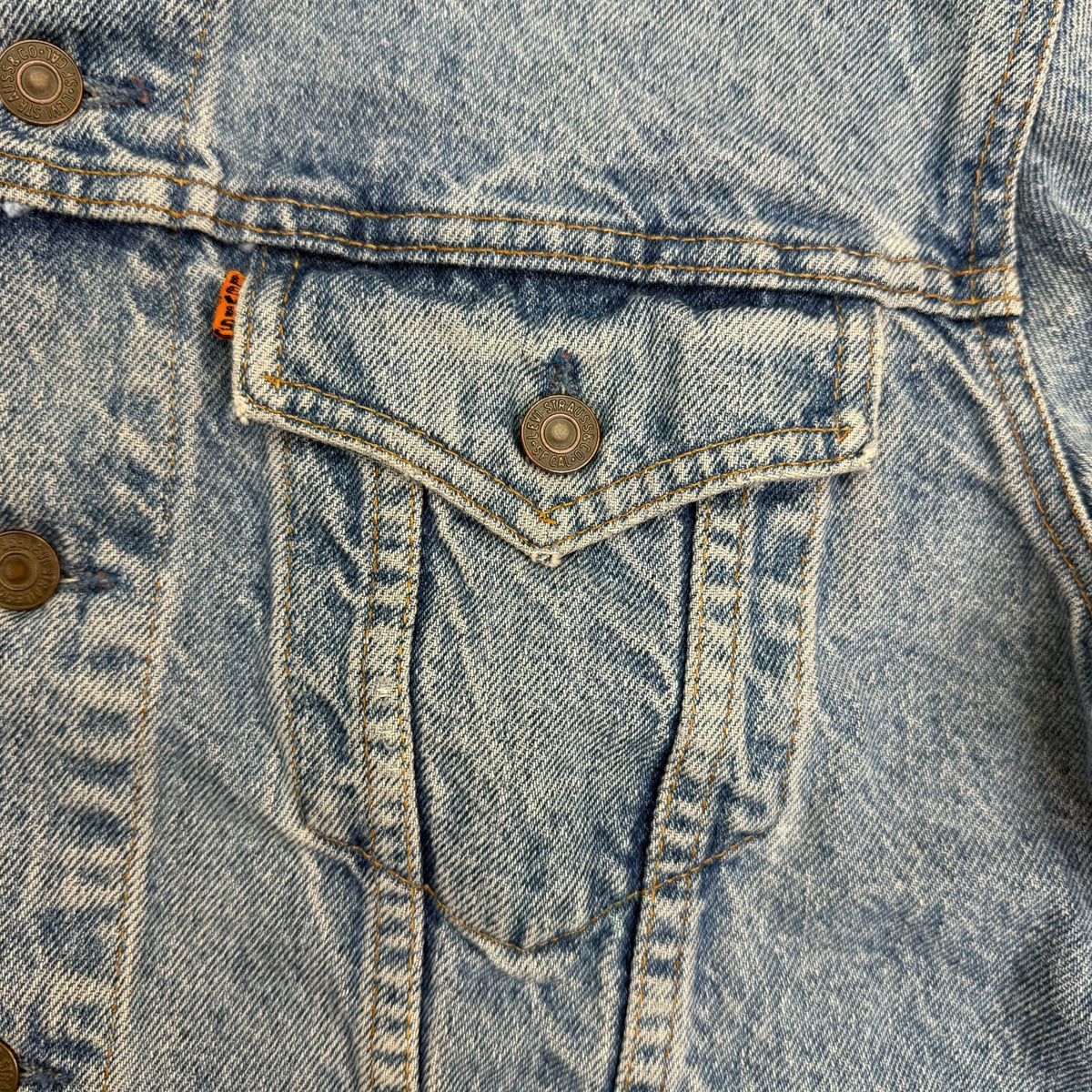 Vintage Levi’s Orange Tab Denim Button Up Jacket Light Wash