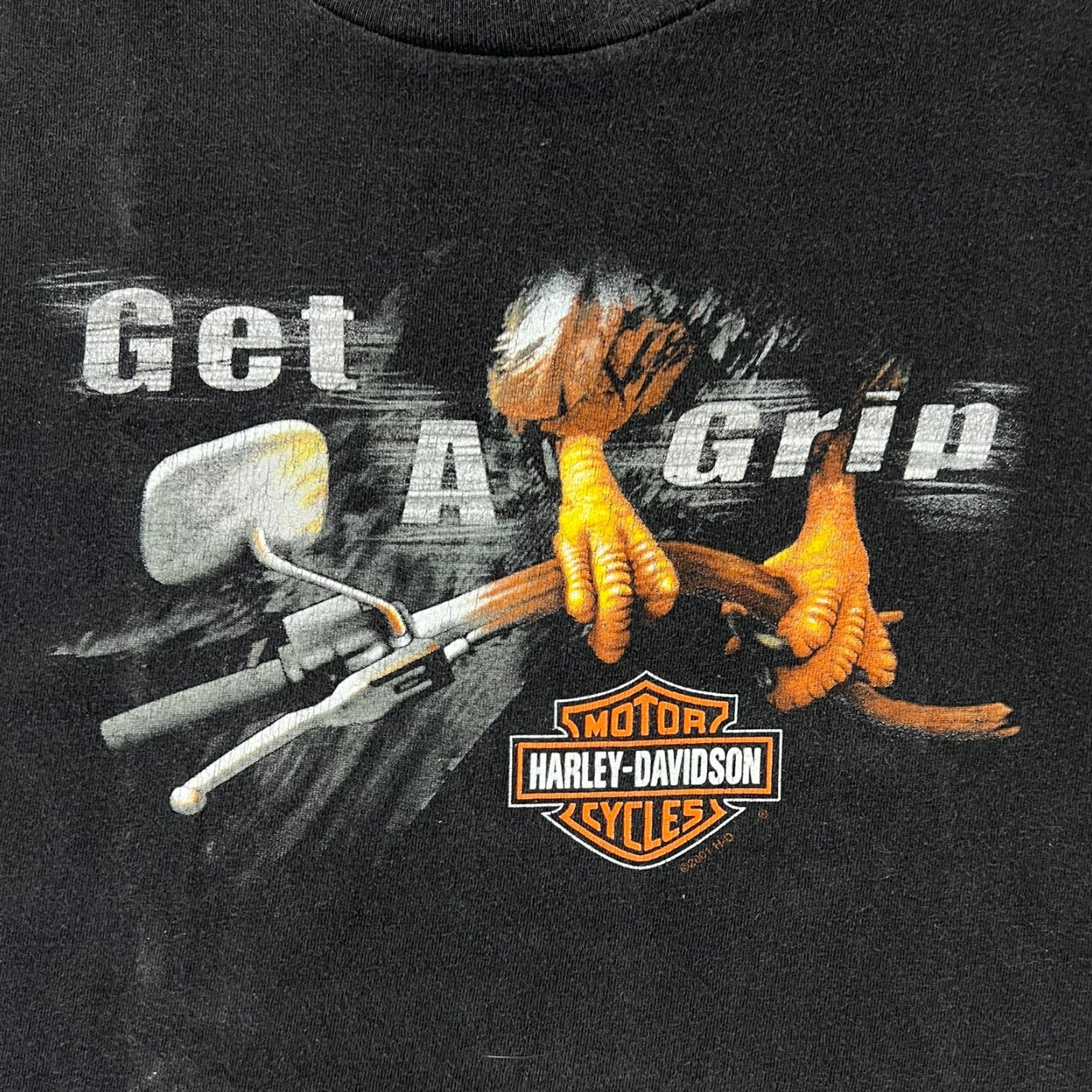 Vintage Harley Davidson of Big Island, HI “Get A Grip” T-Shirt Black