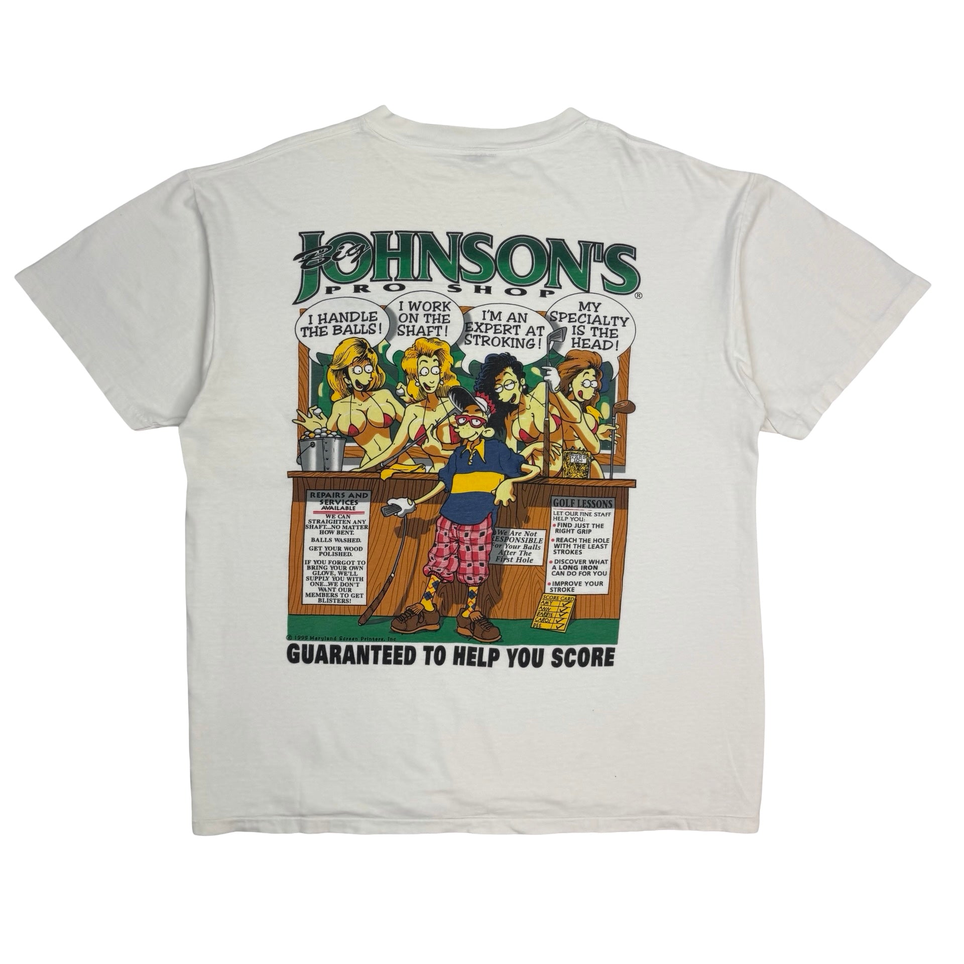 Vintage Big Johnsons Pro Shop Golf Tee White