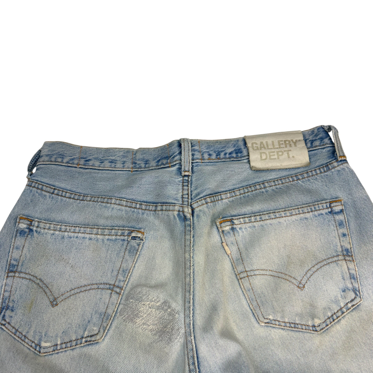 Gallery Dept. Distressed Flared Light Wash Jeans Blue