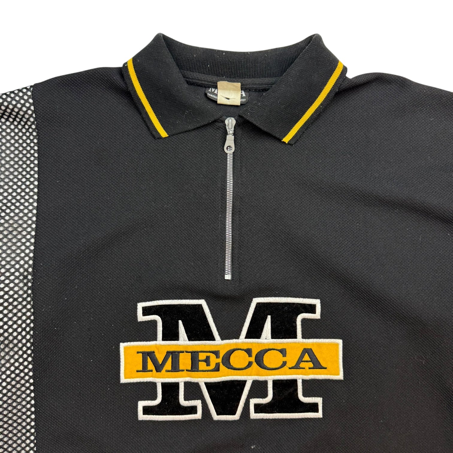 Vintage Y2K Mecca Quarter Zip Polo Black/Yellow