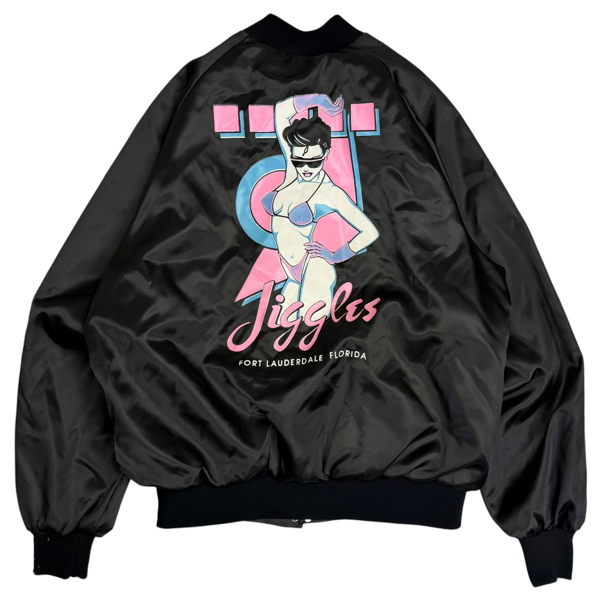 Vintage Fort Lauderdale Florida “Jiggles” Bomber Black