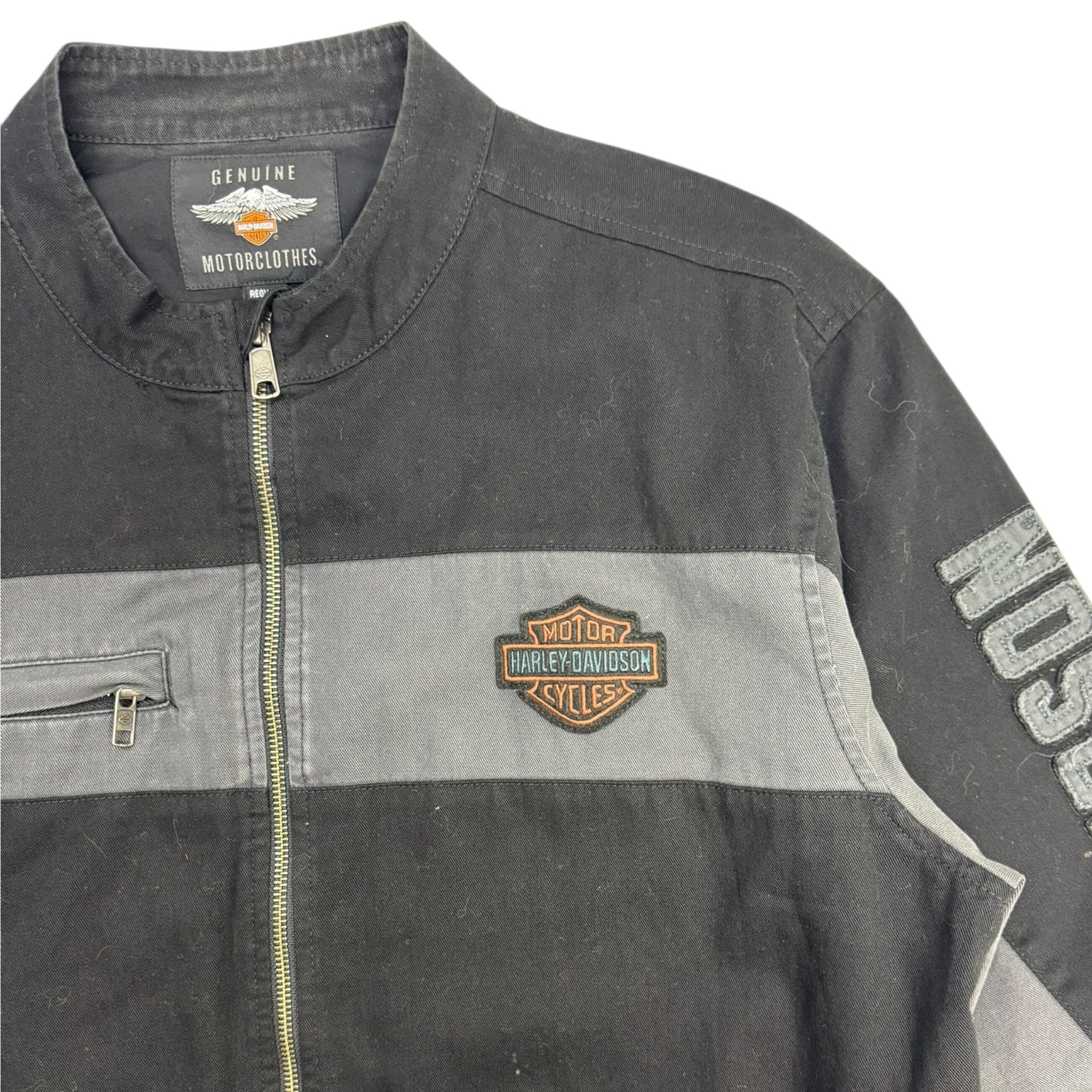 Vintage Harley Davidson Light Canvas Zip Jacket