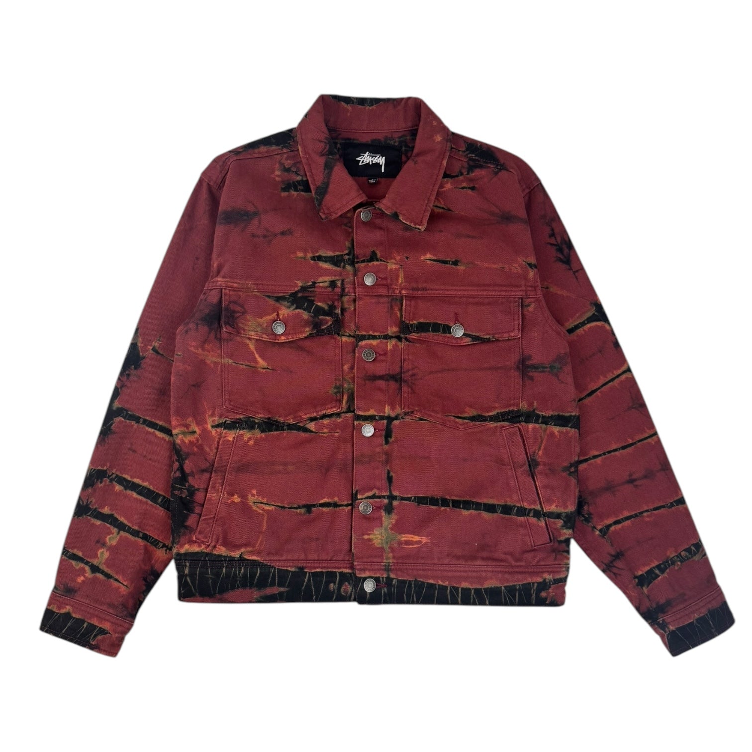 Stüssy Rip Dye Ranch Jacket Maroon