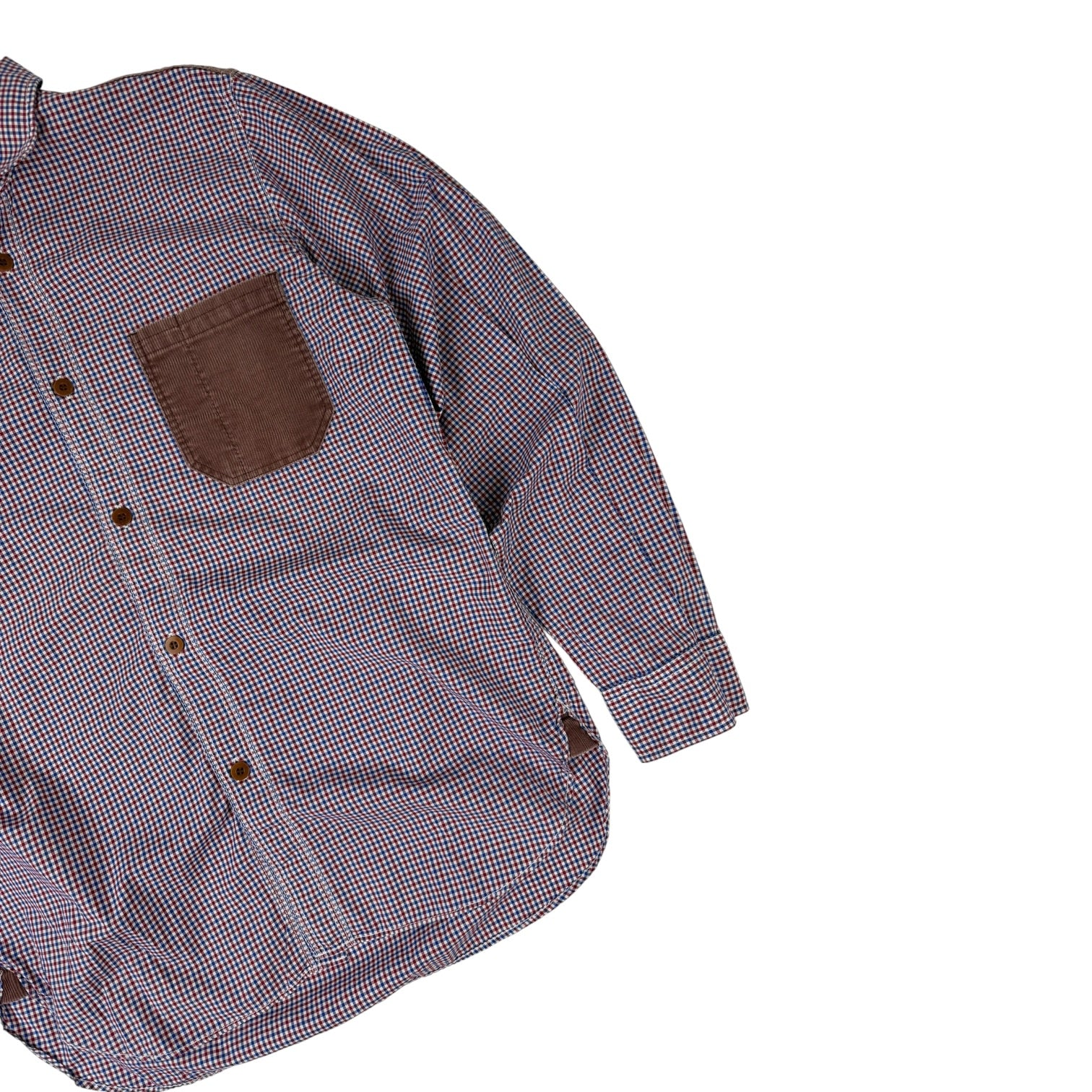 Comme des Garçons Junya Watanabe Man Corduroy-Trim Gingham Button-Up Red/White