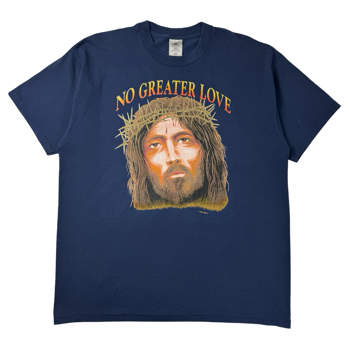 Vintage “No Greater Love” Jesus T-Shirt Navy