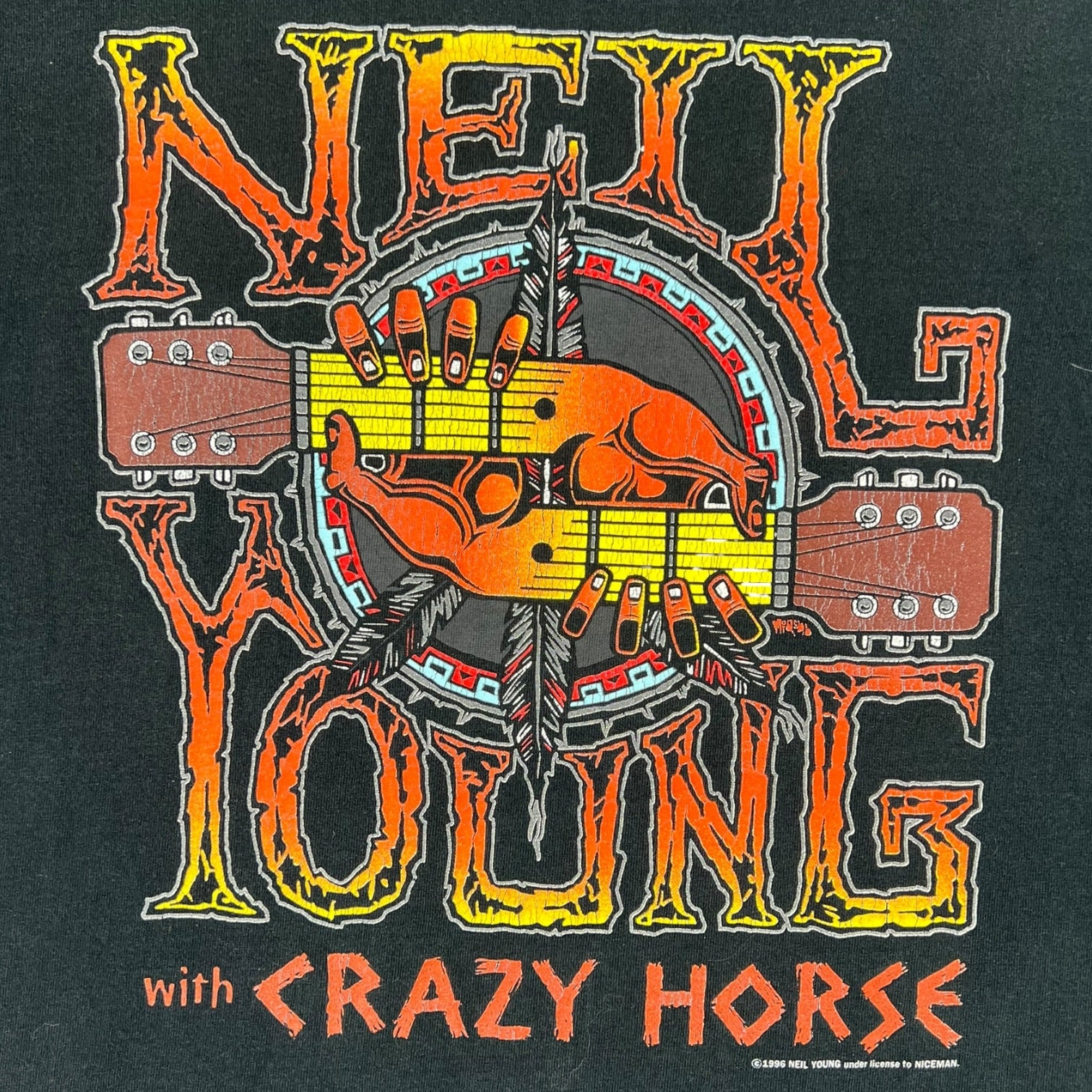 Vintage 1996 Neil Young “ Crazy Horse World Tour” Band T-Shirt Black