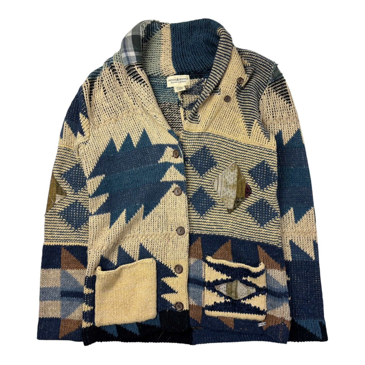 Vintage Ralph Lauren Denim & Supply Shawl Patchwork Cardigan