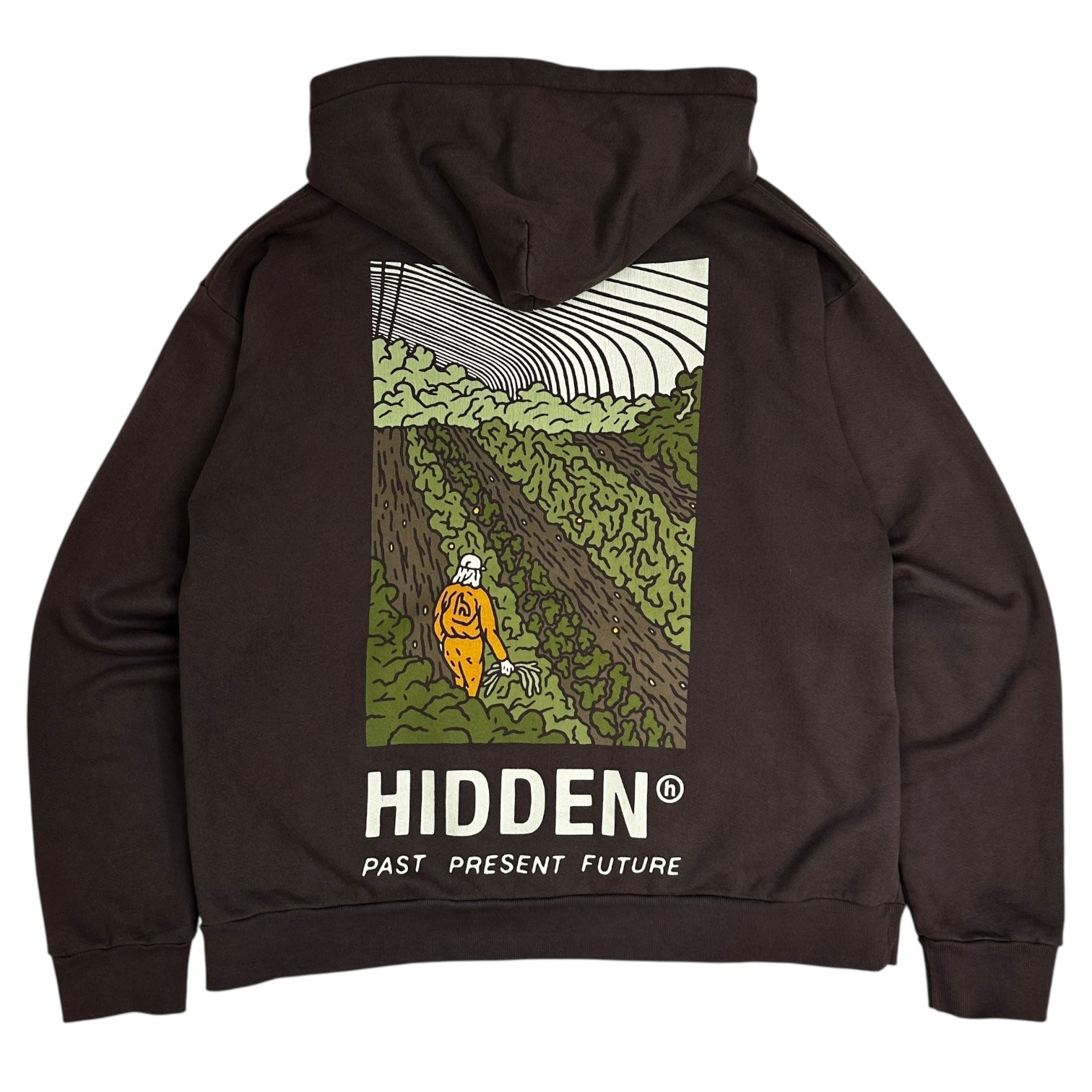 Hidden NY Past Present Future Farming Hoodie Brown