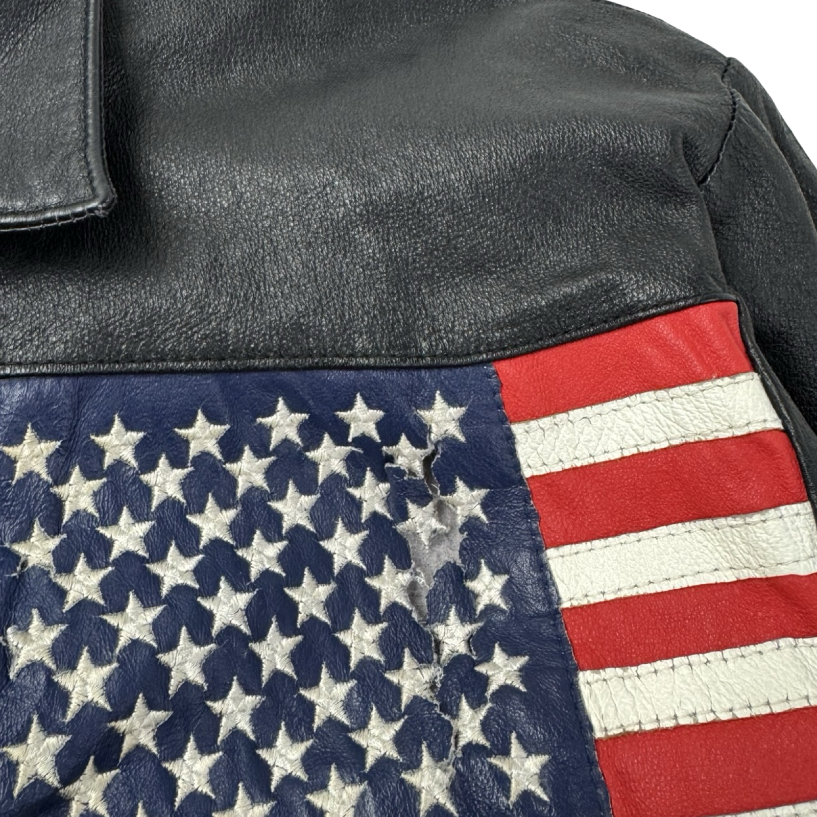 Vintage 80s Phase 2 Flags of the World Leather Jacket