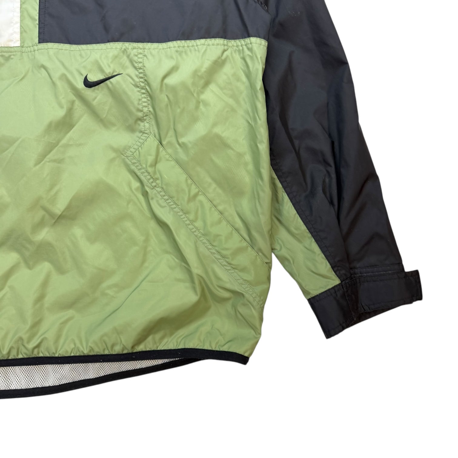 Vintage Nike Quarter Zip Windbreaker Black/Green