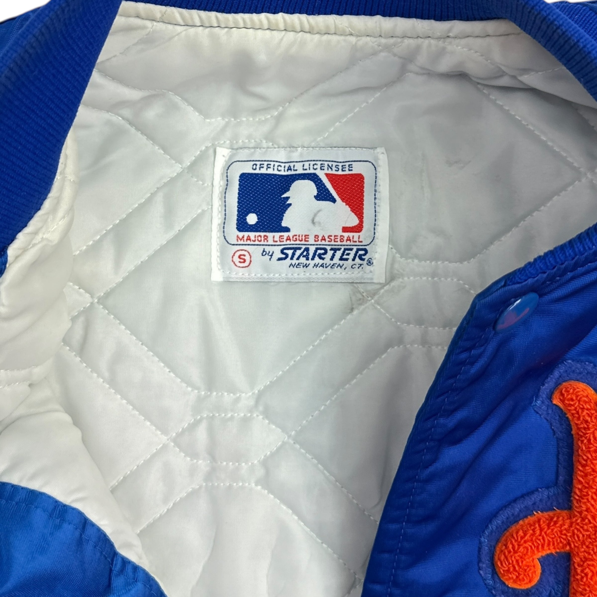 Vintage Starter New York Mets Satin Varsity Jacket Blue