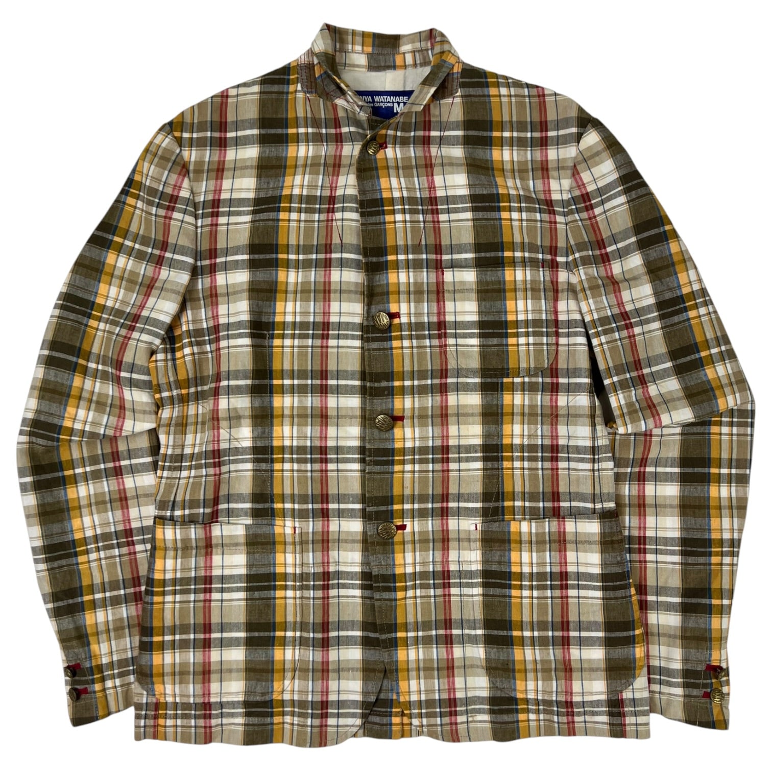 Junya Watanabe X Comme Des Garçons Man Plaid Patterned Buttoned Down Jacket Multicolour