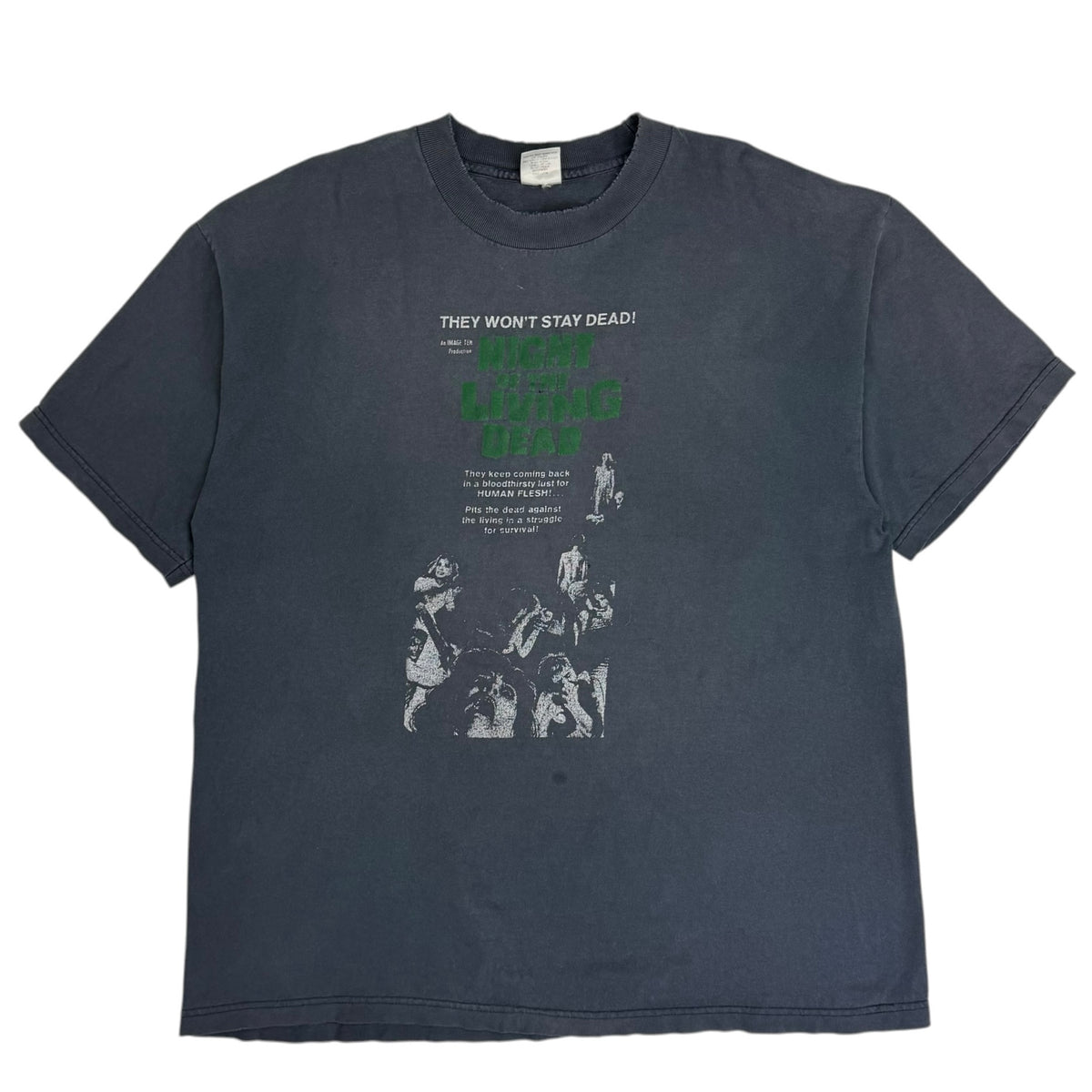 Vintage 90s Night Of The Living Dead Tee Faded Grey