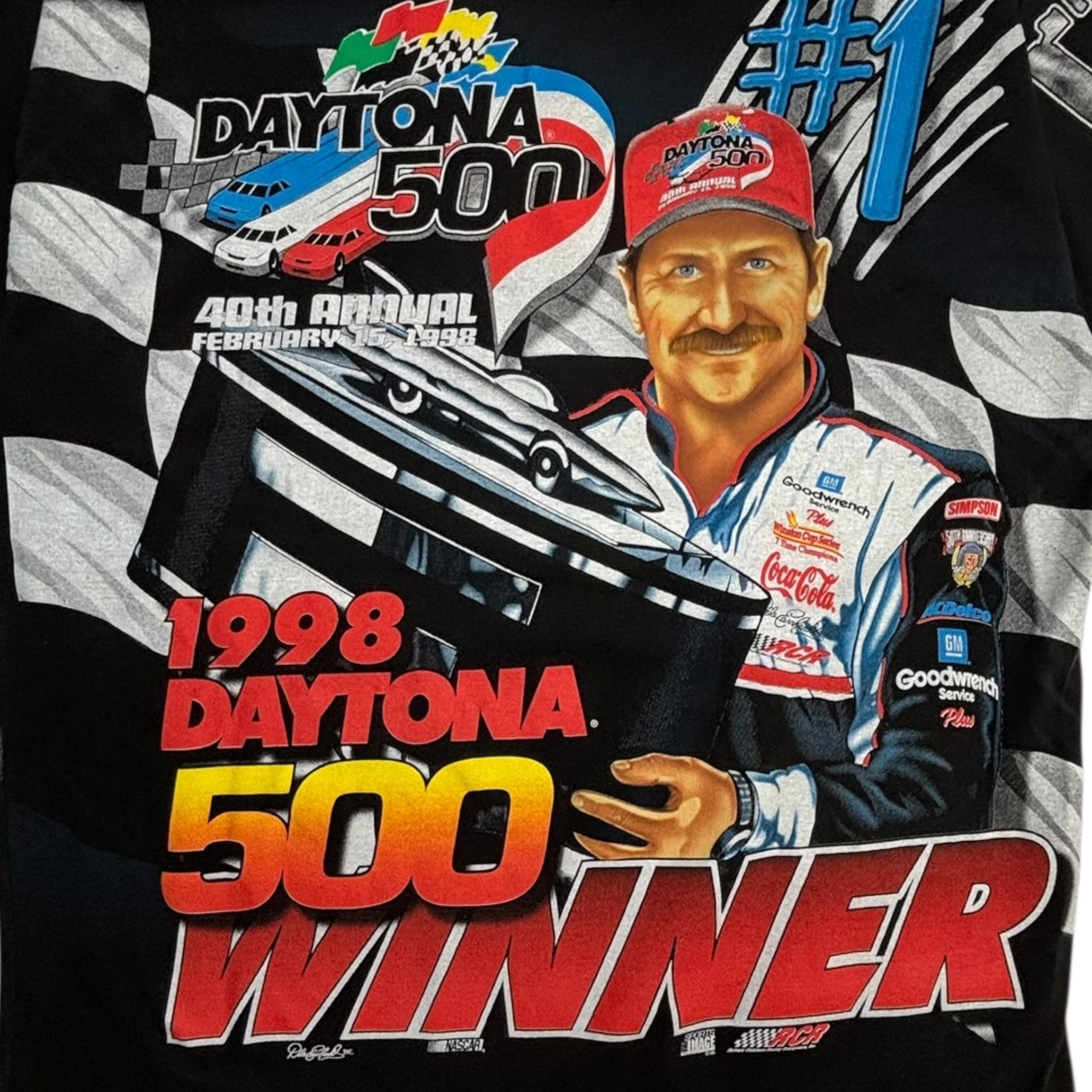 Vintage Dale Earnhardt Daytona 500 All Over Print T-Shirt