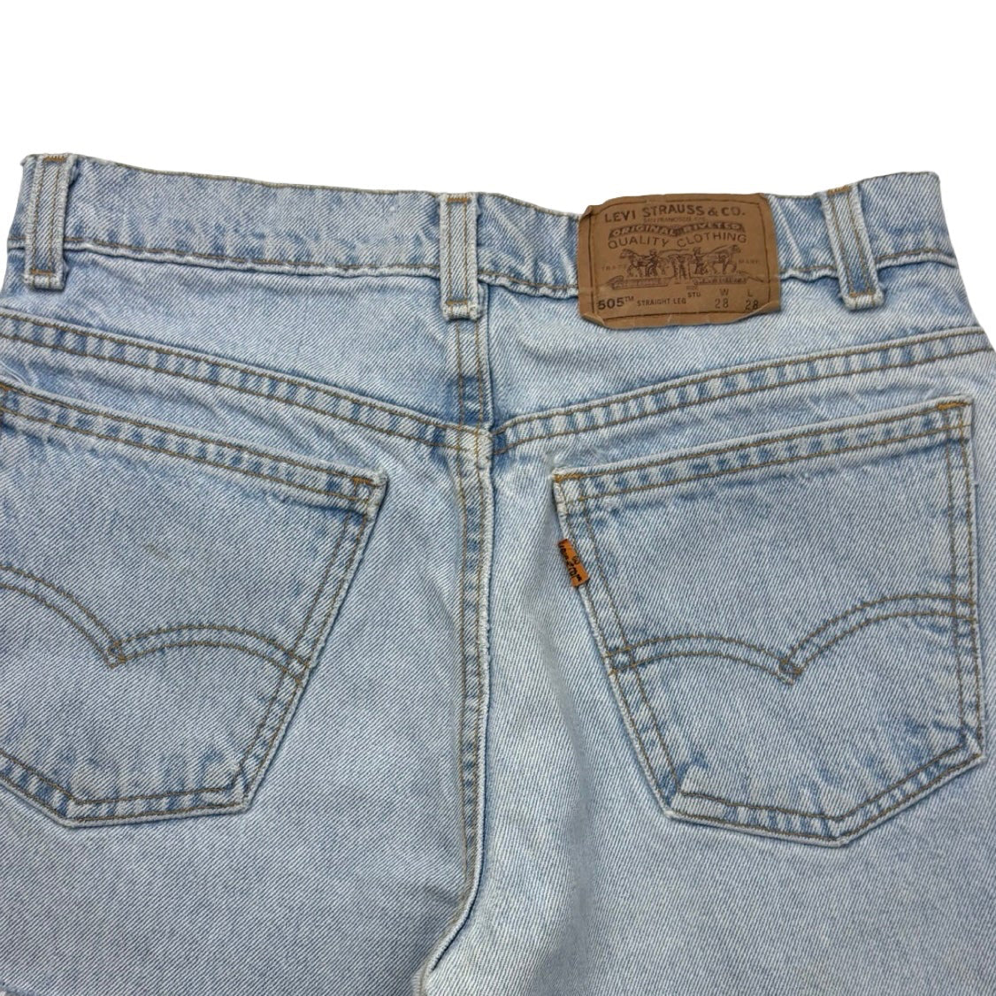 (W) Vintage Levi’s 505 Orange Tab Jean Short Light Wash