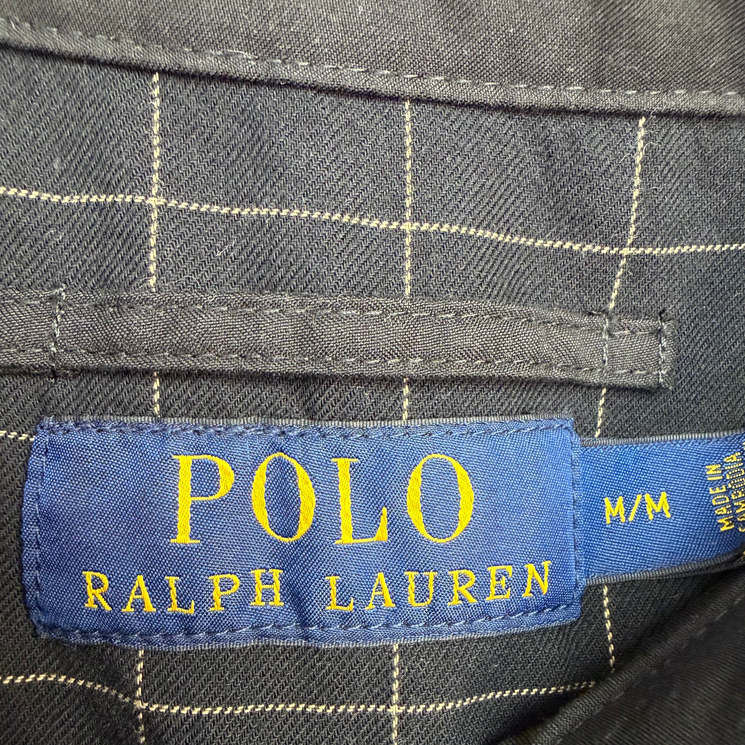 Vintage Polo Ralph Lauren Plaid Lined Harrington Jacket Black