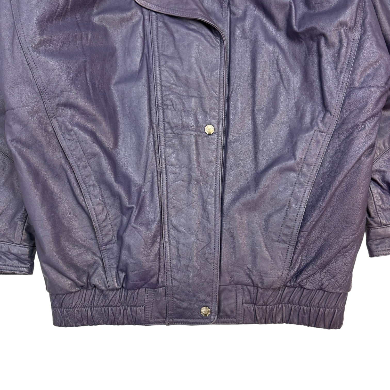 Vintage D’Linea Leather Jacket Eggplant
