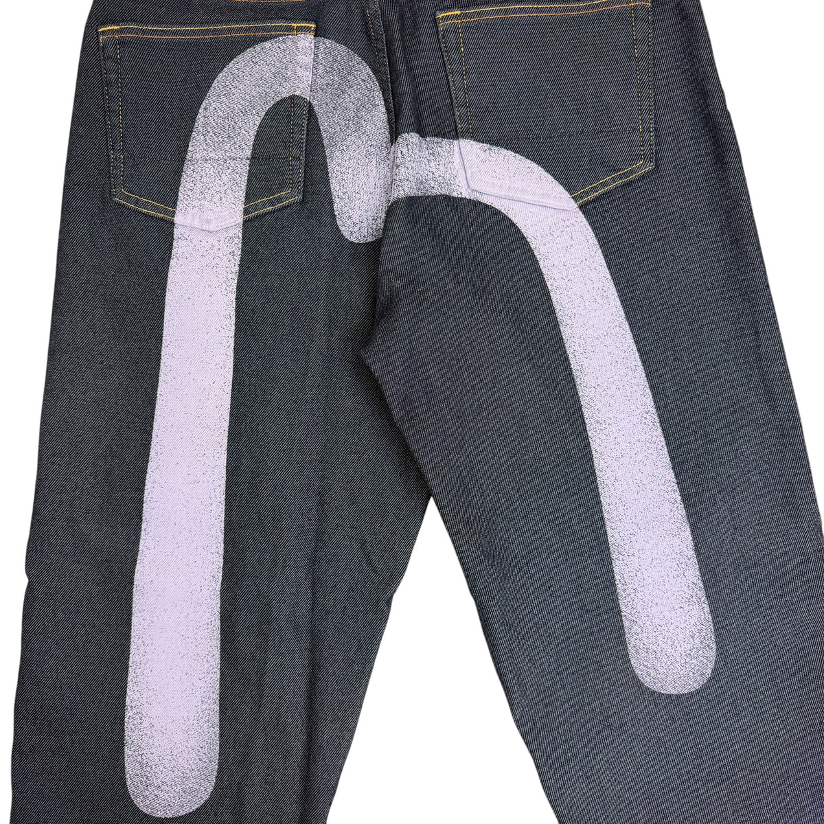 Evisu Seagull Diacock Print Jeans Navy
