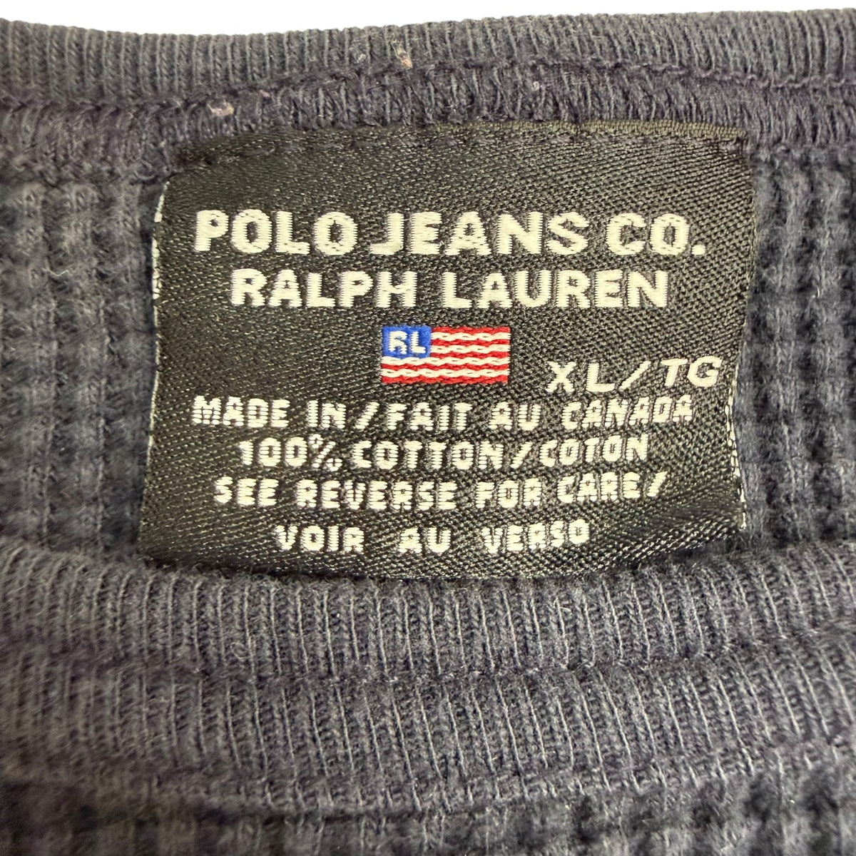 Vintage Polo Jeans Co Ralph Lauren Thermal L/S Tee Navy