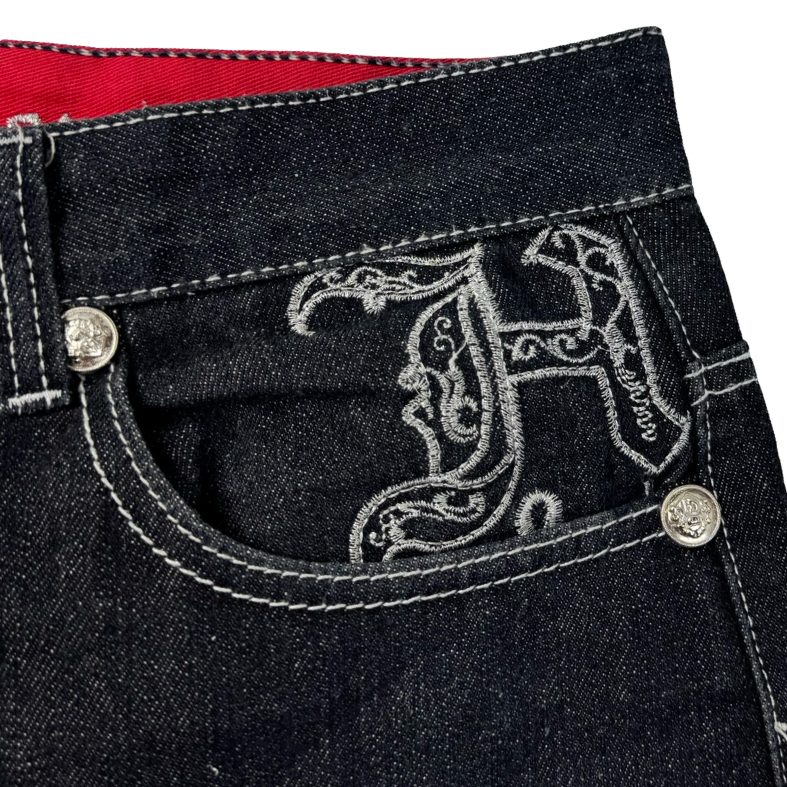 Vintage Y2K Crown Holder Old English Embroidered Jorts
