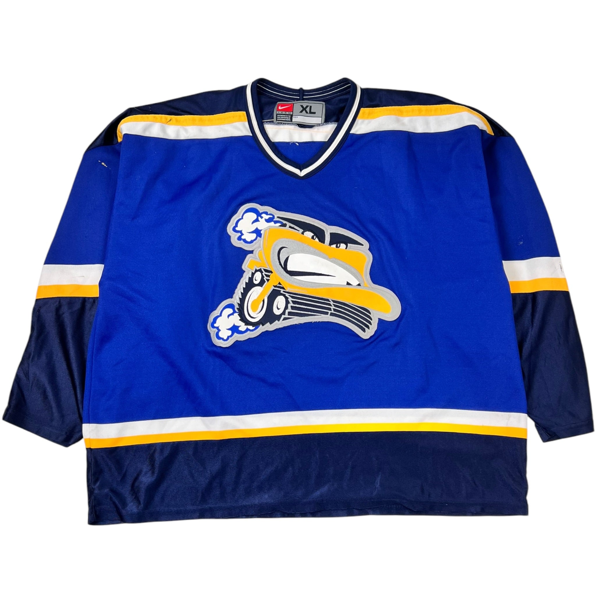 Vintage Bauer Saskatoon Blades WHL Hockey Jersey Royal Blue